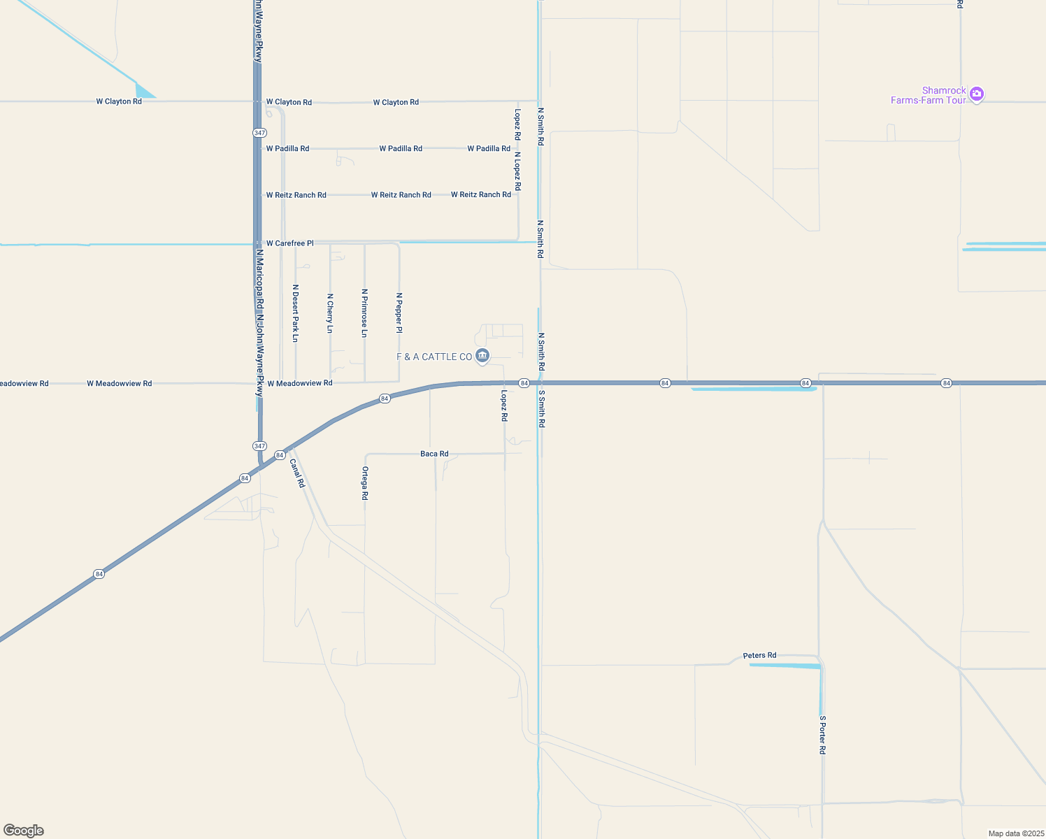 map of restaurants, bars, coffee shops, grocery stores, and more near 333 West La Paz Street in Maricopa