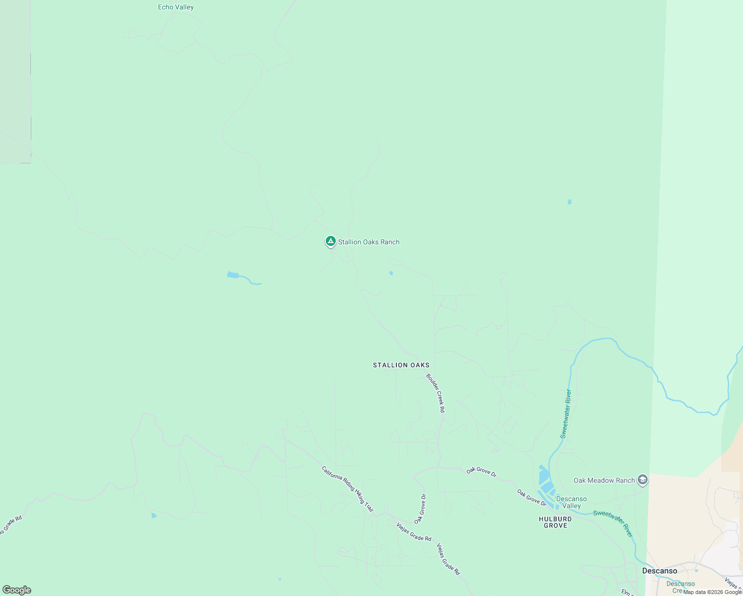 map of restaurants, bars, coffee shops, grocery stores, and more near 10649 Boulder Creek Road in Descanso