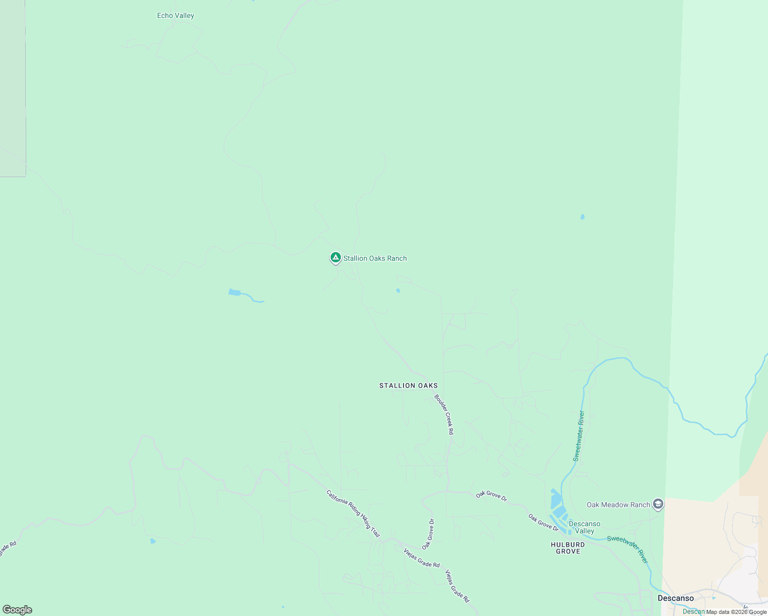 map of restaurants, bars, coffee shops, grocery stores, and more near 10649 Boulder Creek Road in Descanso