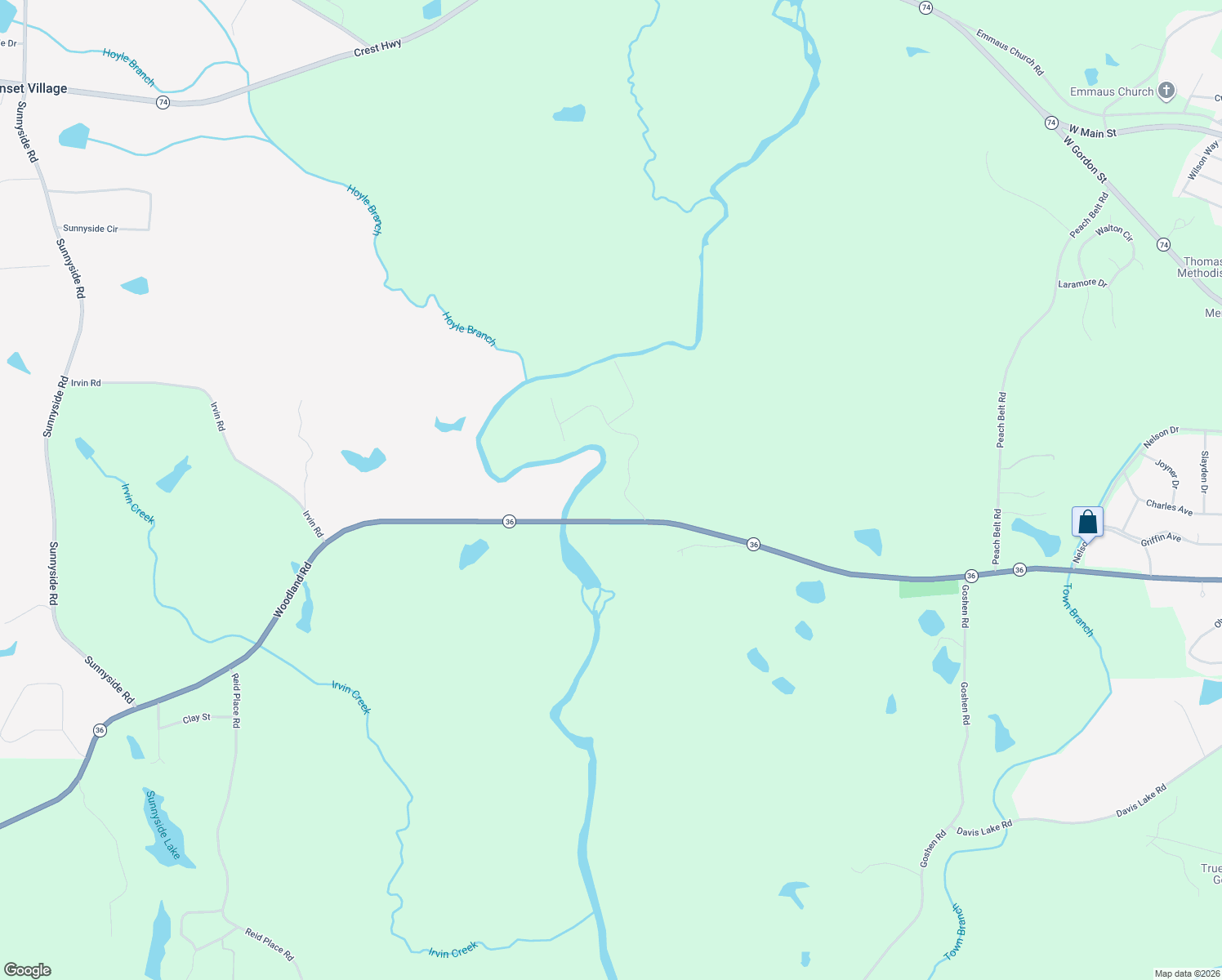 map of restaurants, bars, coffee shops, grocery stores, and more near 1840 Woodland Road in Thomaston