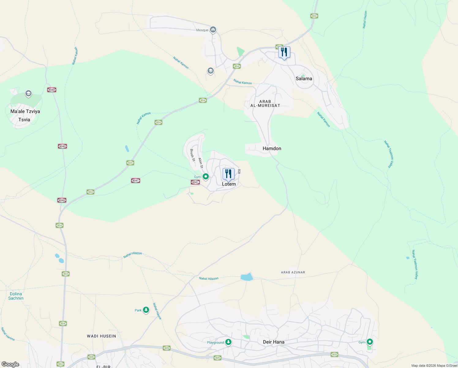 map of restaurants, bars, coffee shops, grocery stores, and more near in Lotem