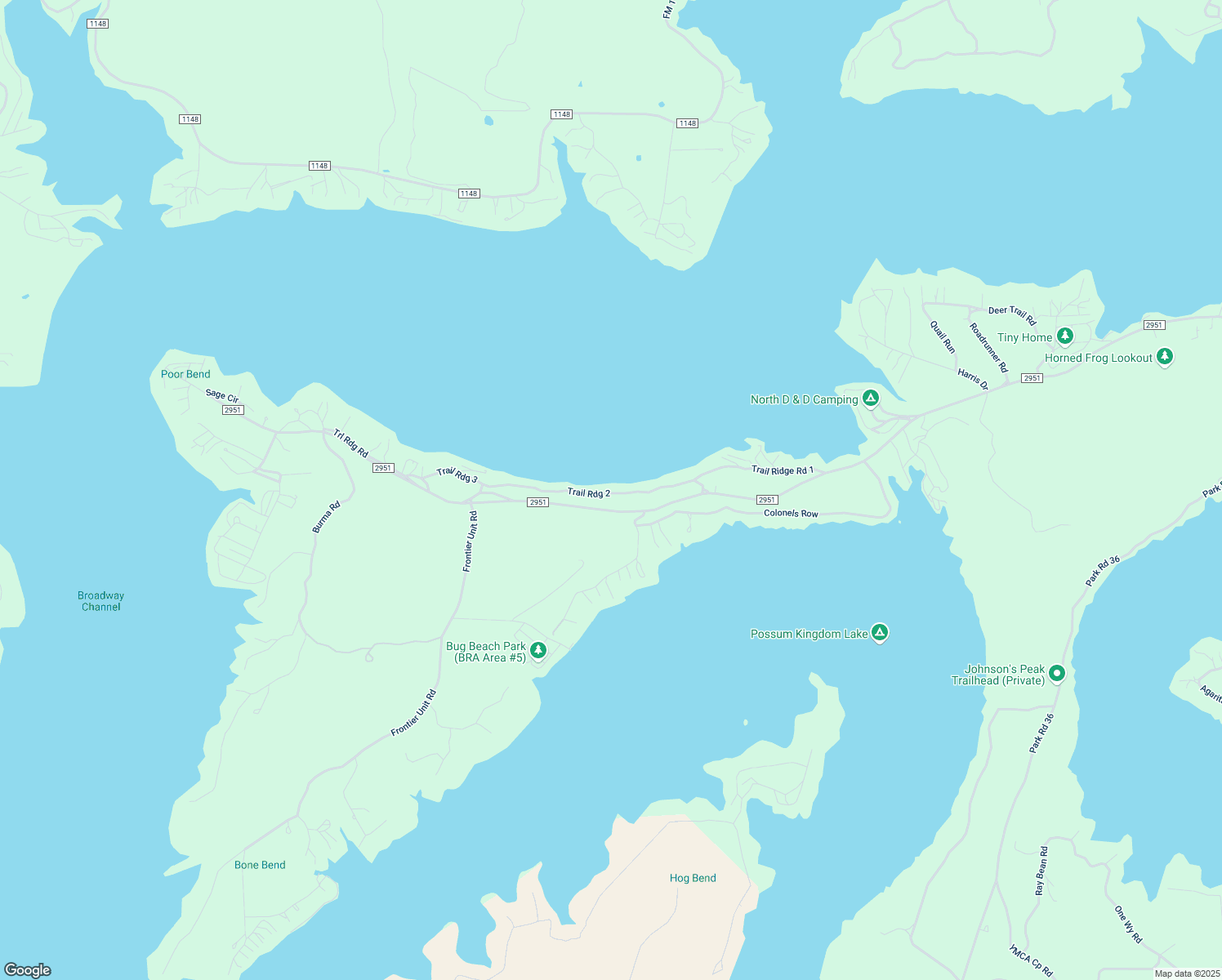 map of restaurants, bars, coffee shops, grocery stores, and more near Trail Ridge Road in Graford