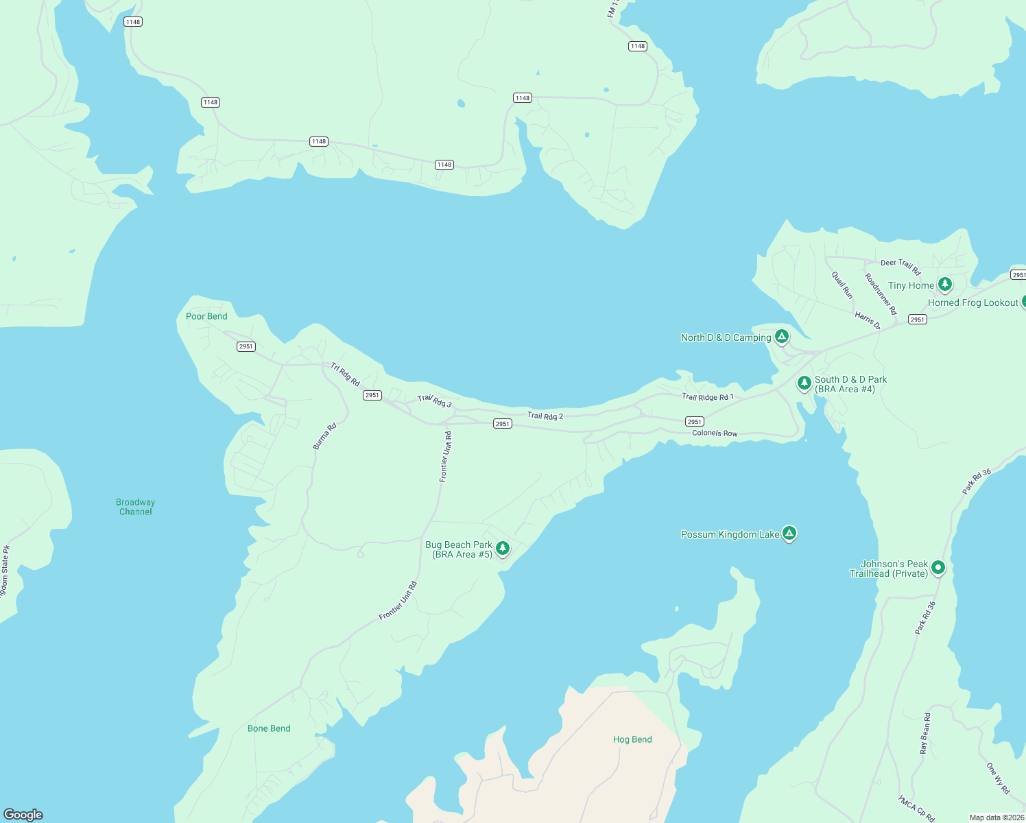 map of restaurants, bars, coffee shops, grocery stores, and more near 15 Trail Ridge Road in Graford