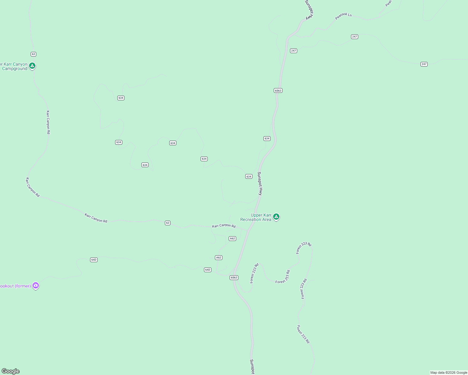 map of restaurants, bars, coffee shops, grocery stores, and more near 53 Autumn Road in Cloudcroft