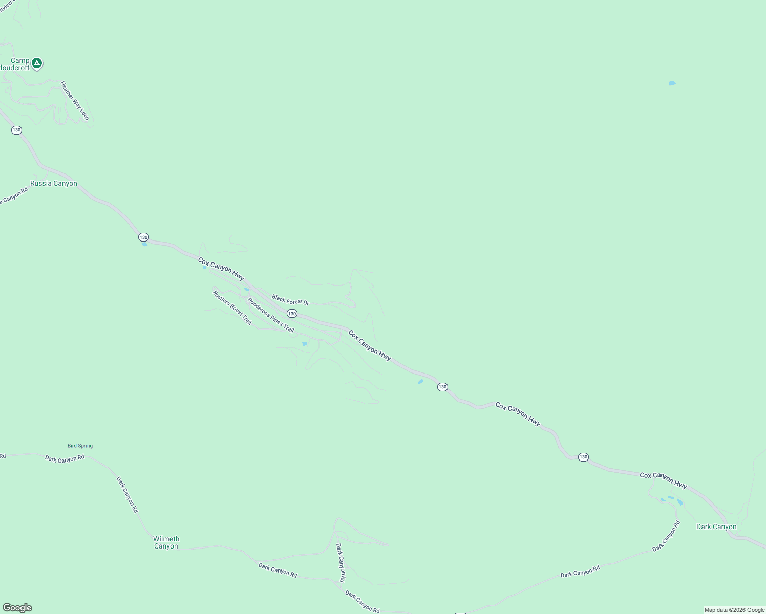 map of restaurants, bars, coffee shops, grocery stores, and more near Ponderosa Pines Trail North in Cloudcroft
