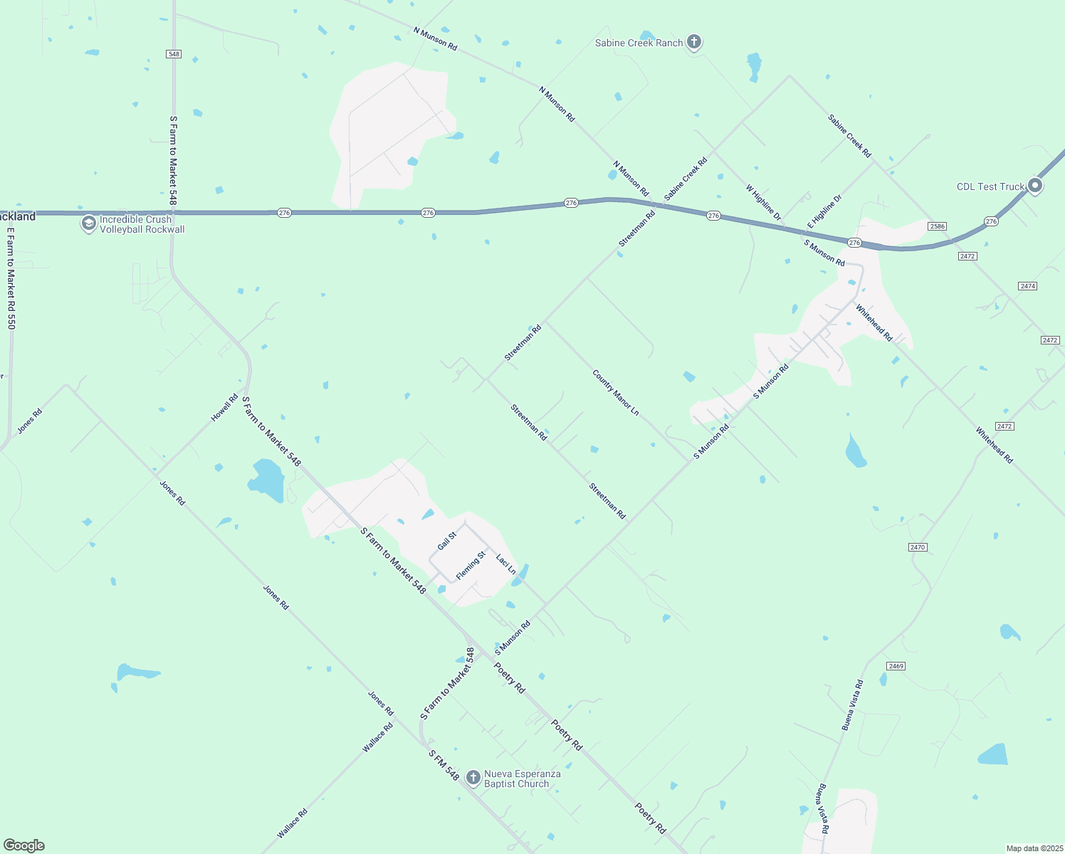 map of restaurants, bars, coffee shops, grocery stores, and more near 535 Streetman Rd in Royse City