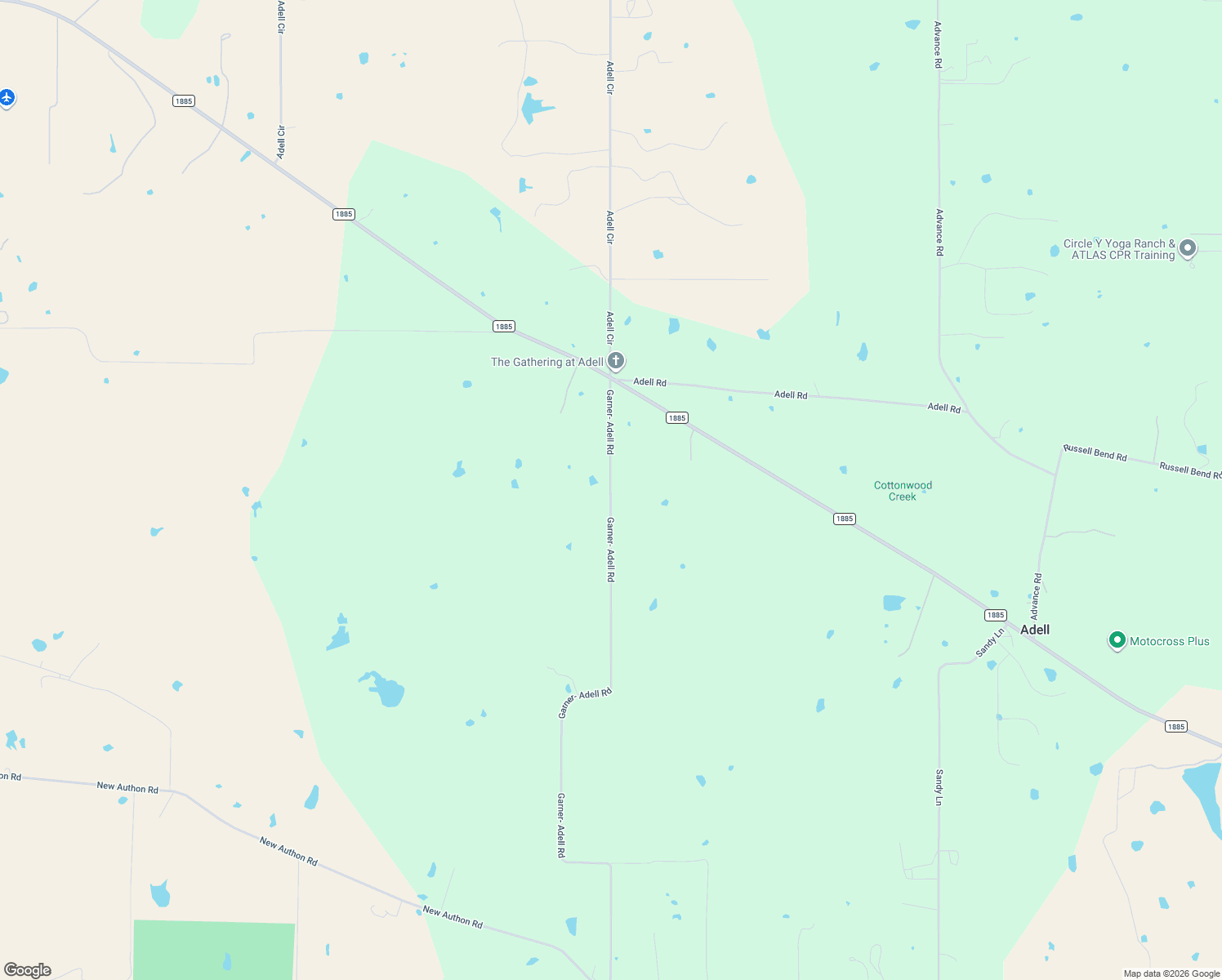 map of restaurants, bars, coffee shops, grocery stores, and more near 5762 Garner Adell Road in Weatherford