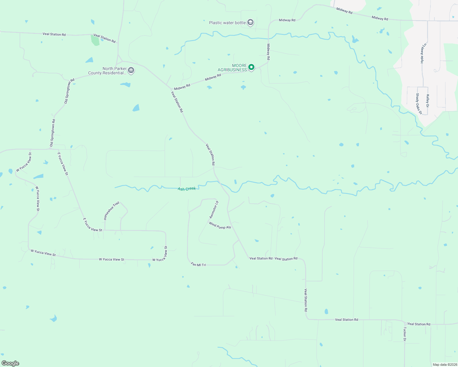 map of restaurants, bars, coffee shops, grocery stores, and more near 4943 Veal Station Road in Weatherford