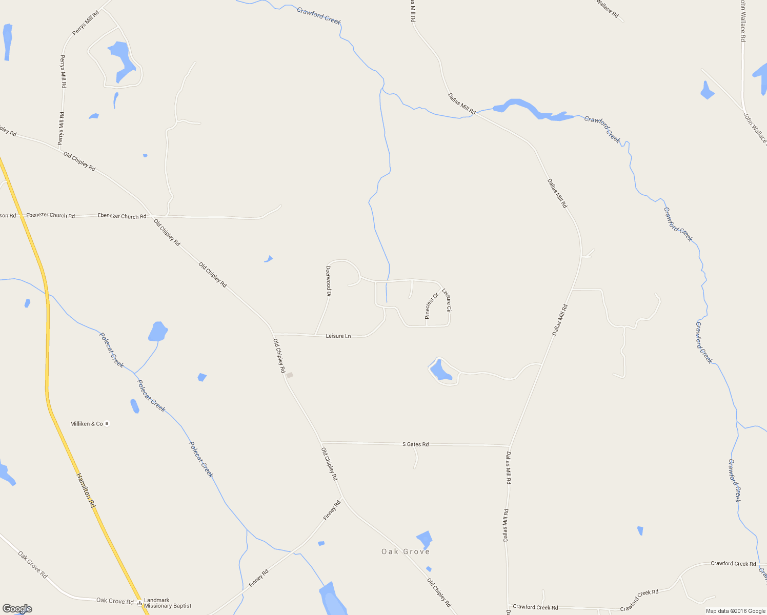 map of restaurants, bars, coffee shops, grocery stores, and more near 0 Leisure Circle in Pine Mountain