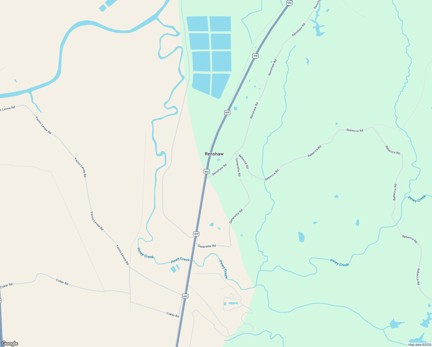 map of restaurants, bars, coffee shops, grocery stores, and more near 5542-6368 U.S. 49E in Yazoo City