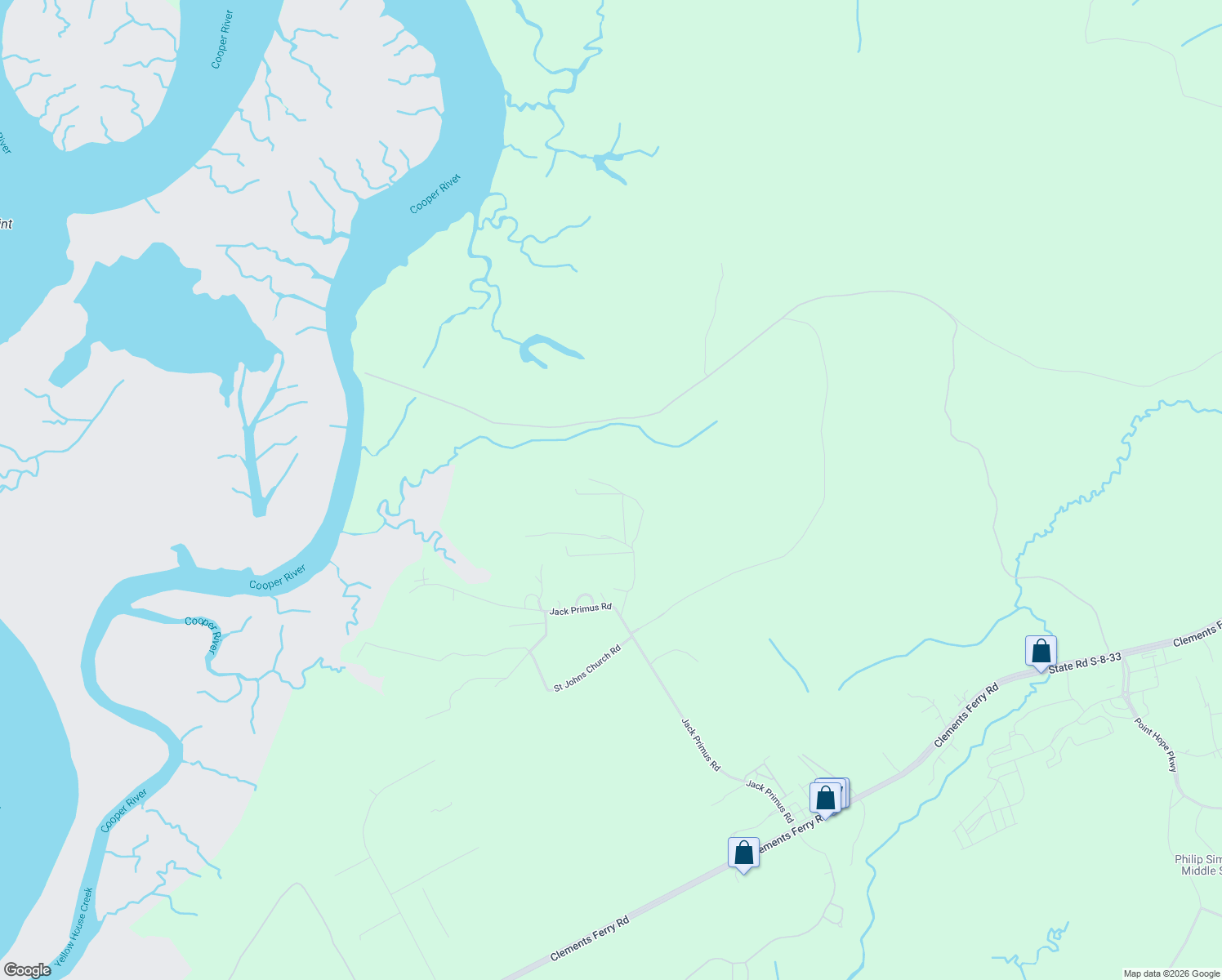 map of restaurants, bars, coffee shops, grocery stores, and more near 191 Sarah Lincoln Road in Wando