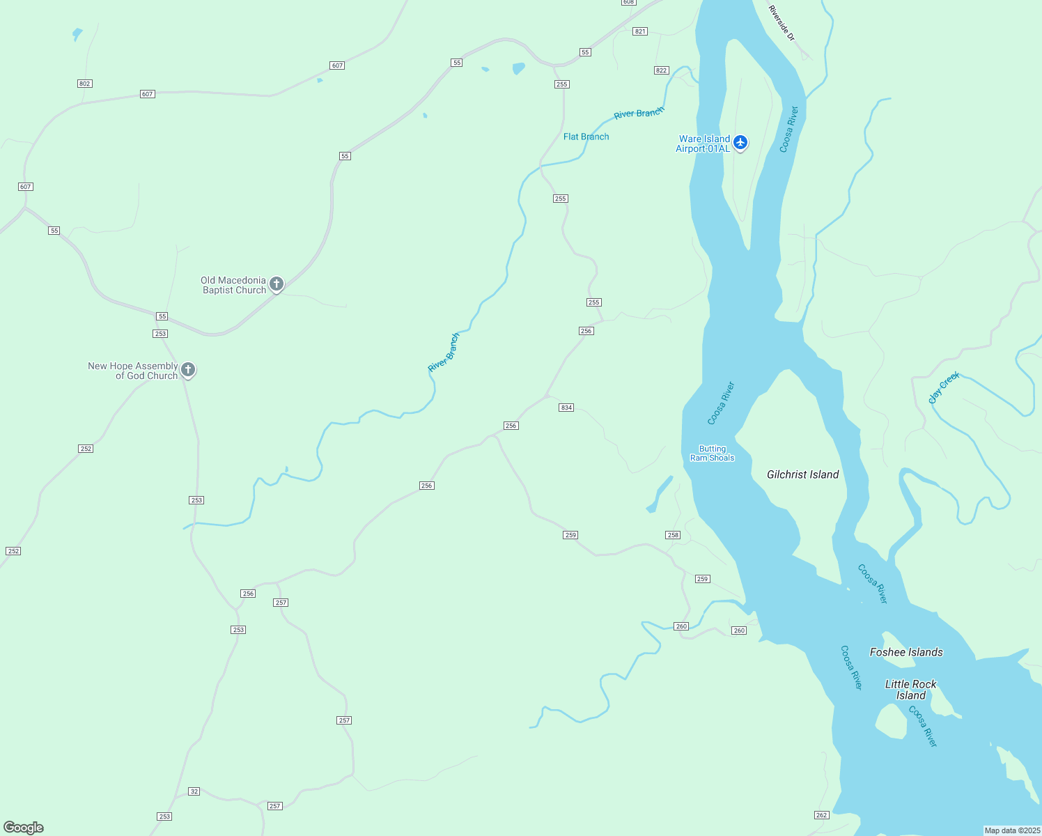 map of restaurants, bars, coffee shops, grocery stores, and more near 1305 County Road 256 in Clanton