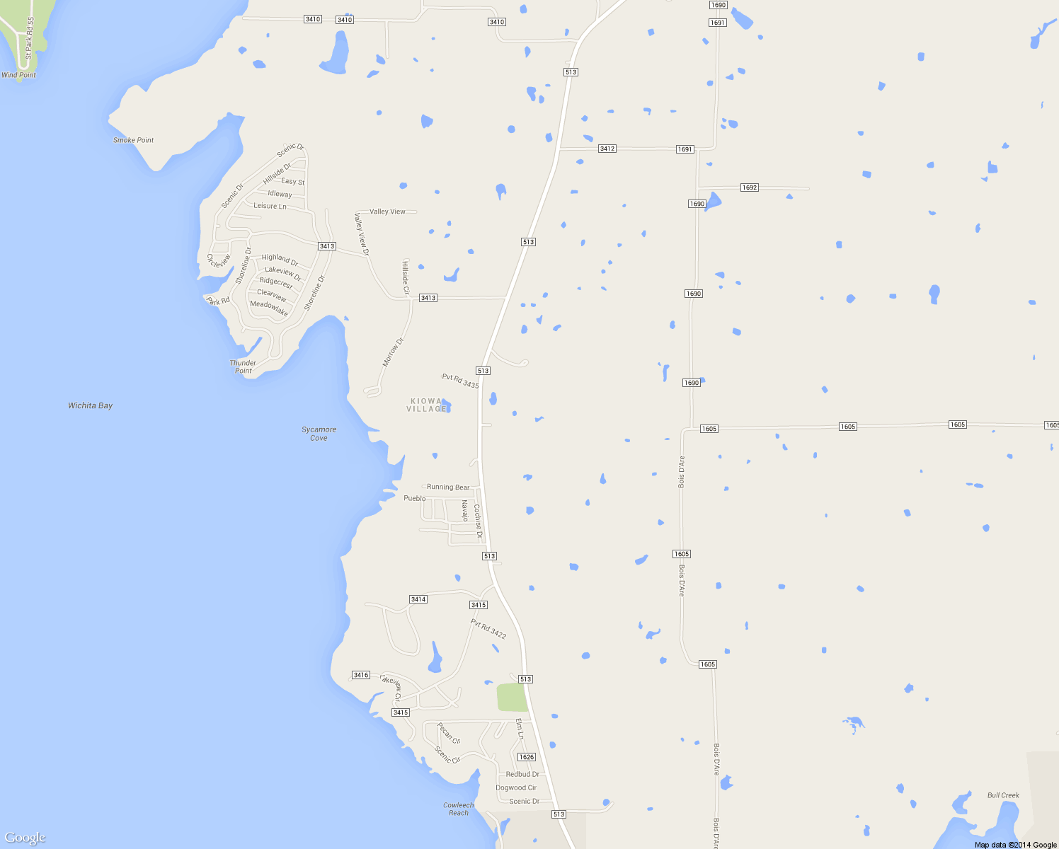 map of restaurants, bars, coffee shops, grocery stores, and more near 7797 Fm 513 S in Lone Oak