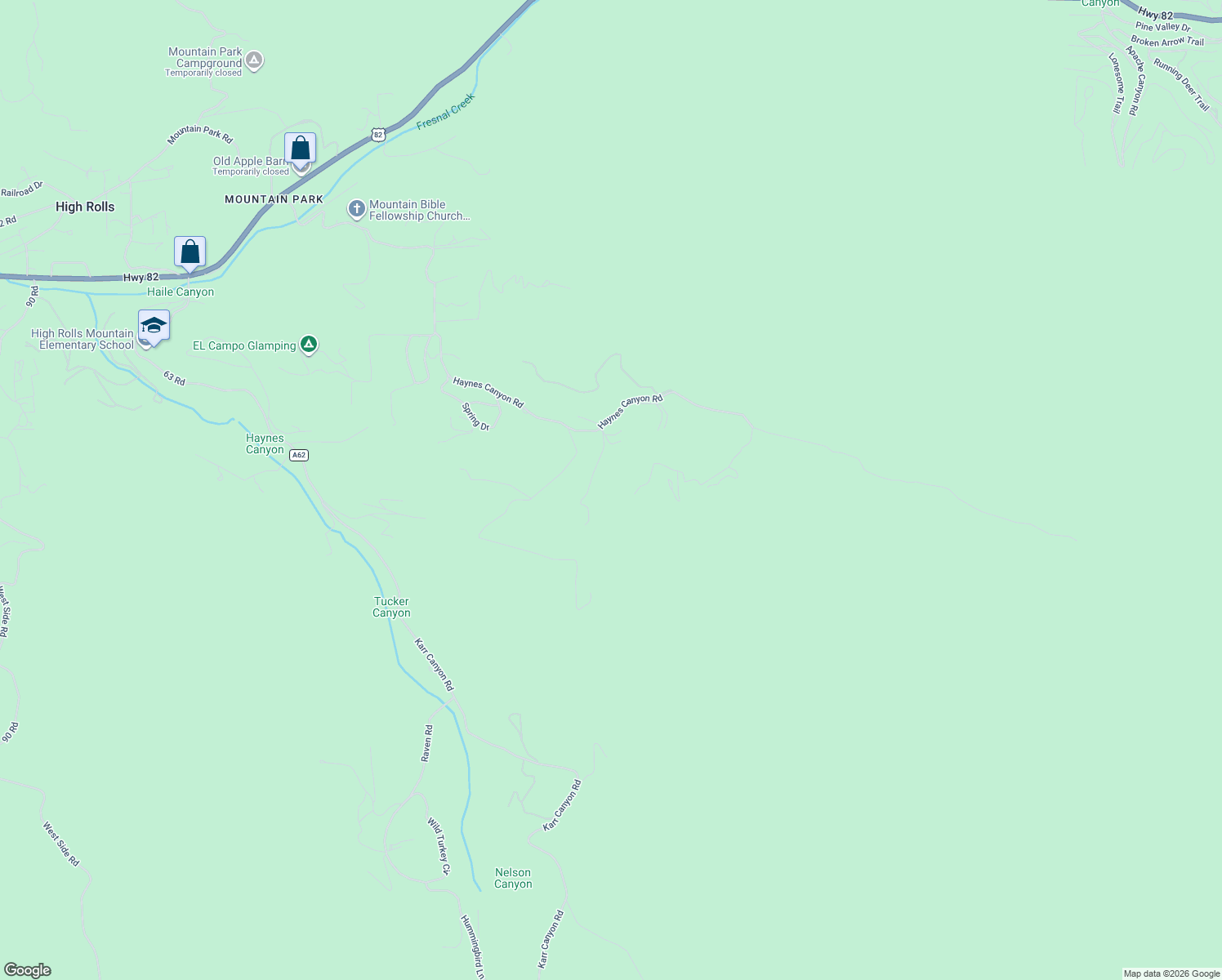 map of restaurants, bars, coffee shops, grocery stores, and more near 59 Wild Jasmine Road in Otero County