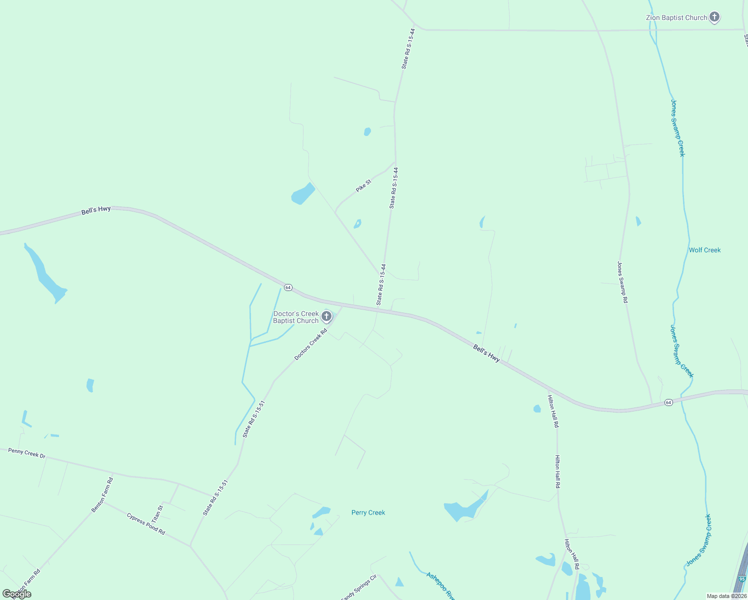 map of restaurants, bars, coffee shops, grocery stores, and more near 233 Stokes Road in Walterboro