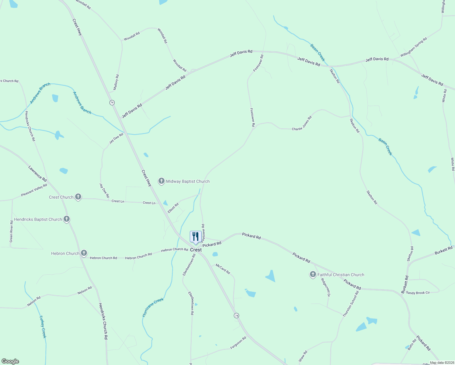 map of restaurants, bars, coffee shops, grocery stores, and more near 330 Firetower Road in Thomaston