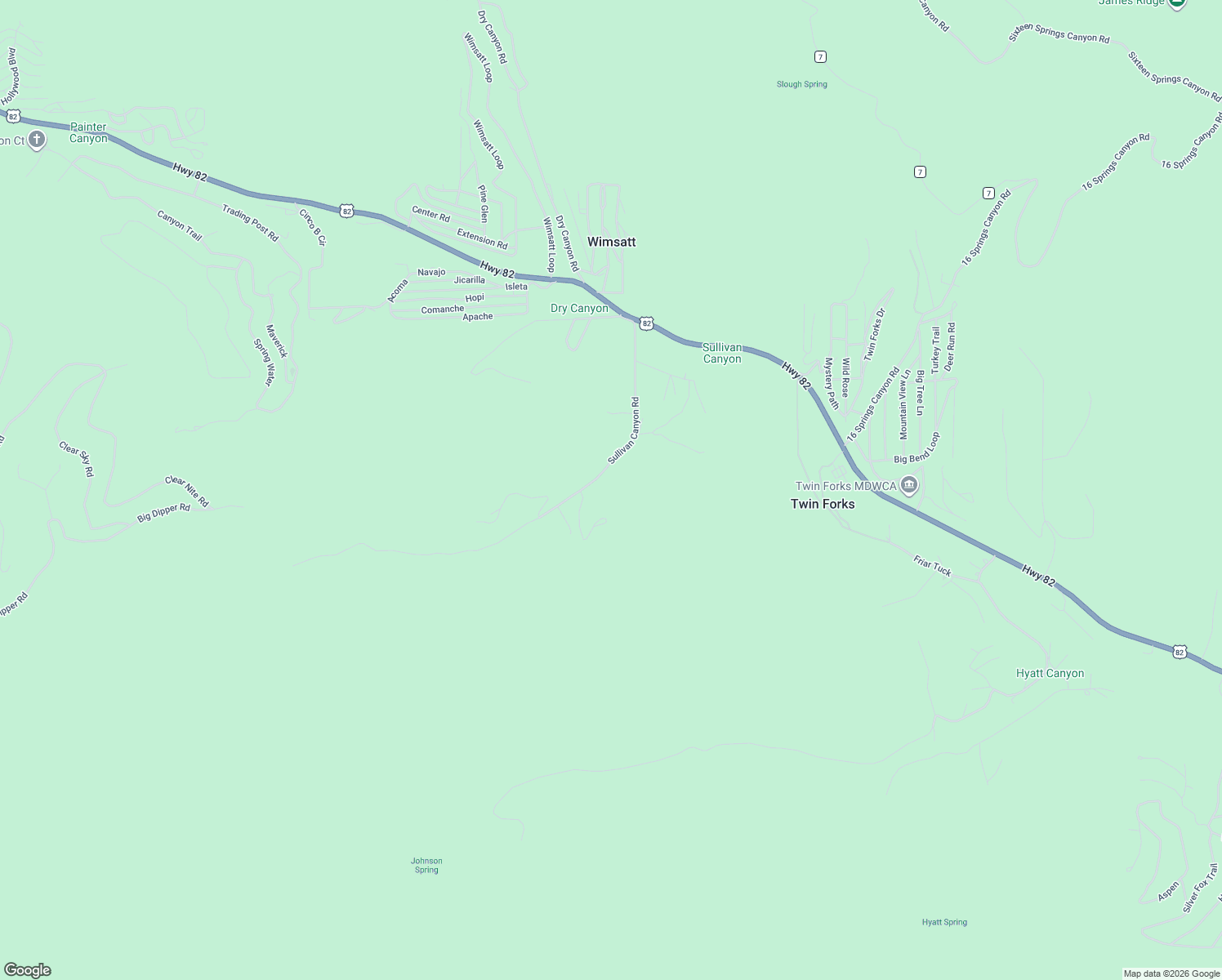 map of restaurants, bars, coffee shops, grocery stores, and more near 63 Sullivan Canyon Road in Cloudcroft
