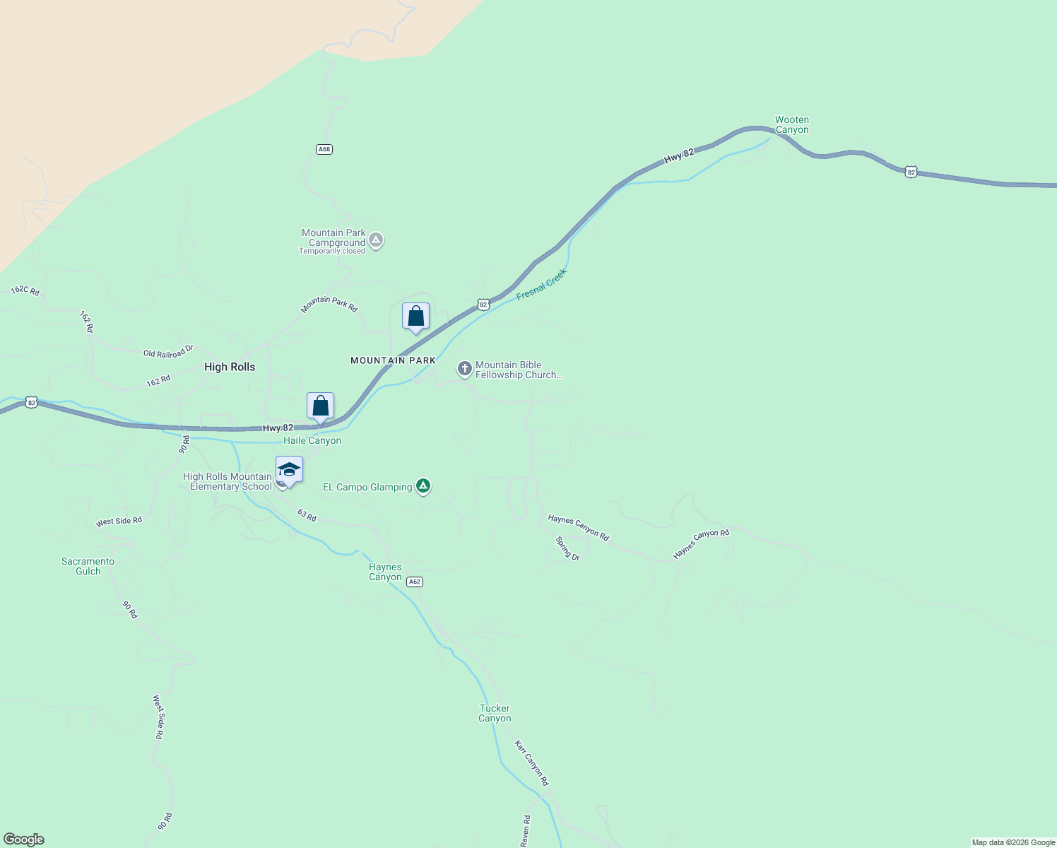 map of restaurants, bars, coffee shops, grocery stores, and more near 70 Haynes Canyon Road in High Rolls