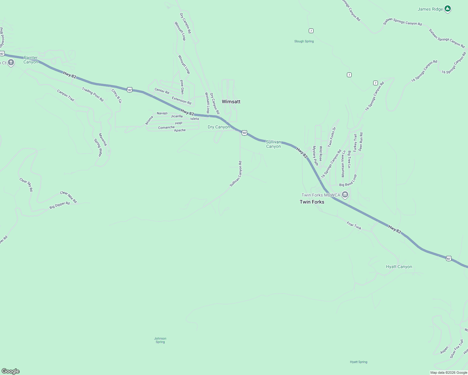 map of restaurants, bars, coffee shops, grocery stores, and more near 63 Sullivan Canyon Road in Cloudcroft