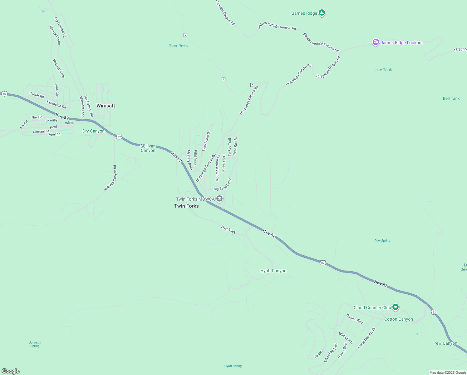 map of restaurants, bars, coffee shops, grocery stores, and more near 90 Big Bend Loop in Cloudcroft