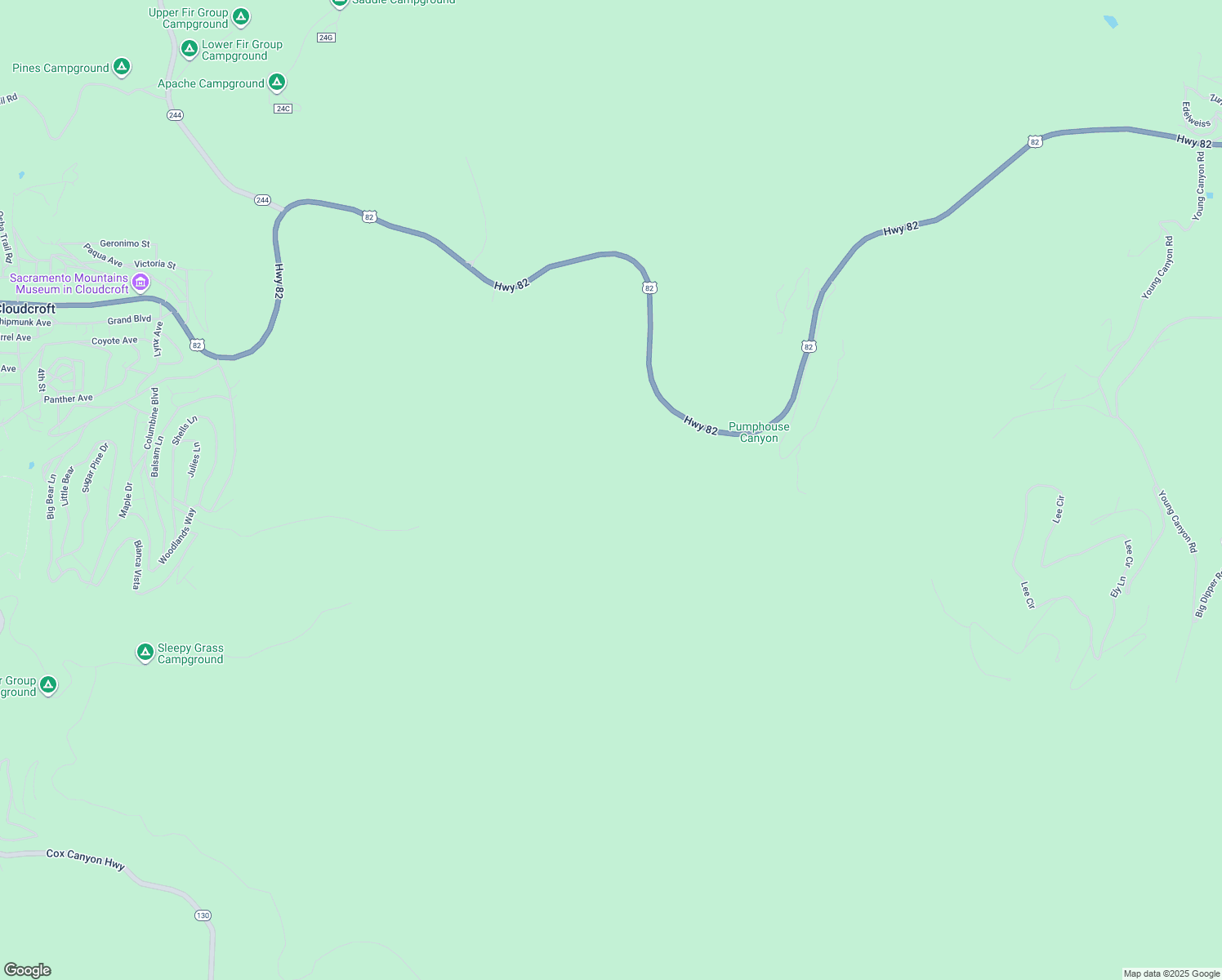 map of restaurants, bars, coffee shops, grocery stores, and more near in Cloudcroft