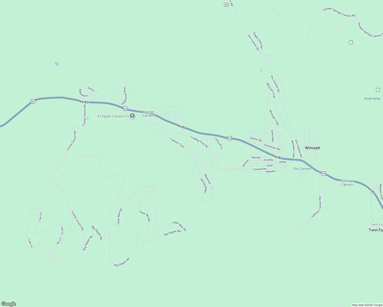 map of restaurants, bars, coffee shops, grocery stores, and more near 116 Canyon Trail in Cloudcroft