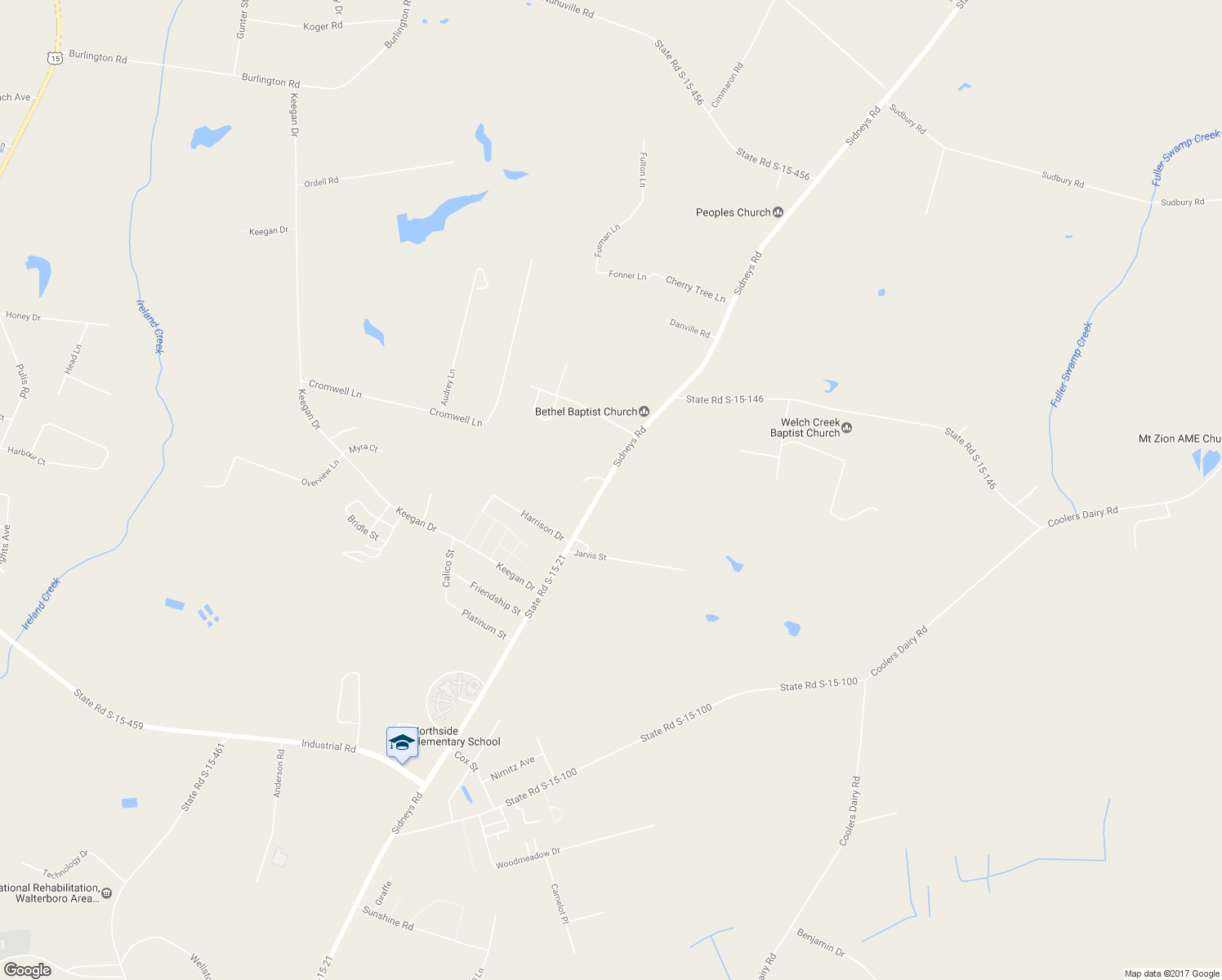 map of restaurants, bars, coffee shops, grocery stores, and more near 3234 Sidneys Road in Walterboro