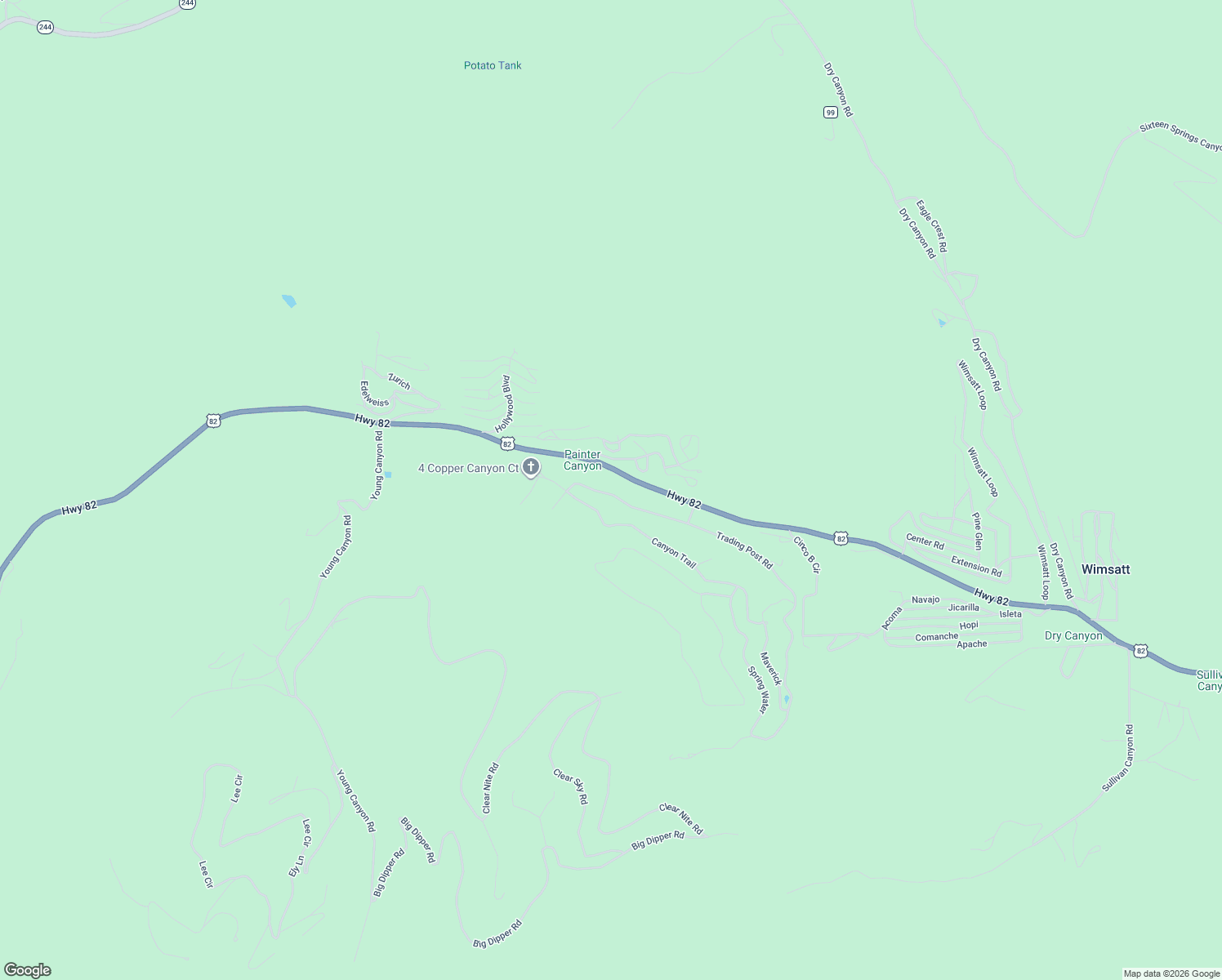 map of restaurants, bars, coffee shops, grocery stores, and more near 51 Canyon Trail in Cloudcroft