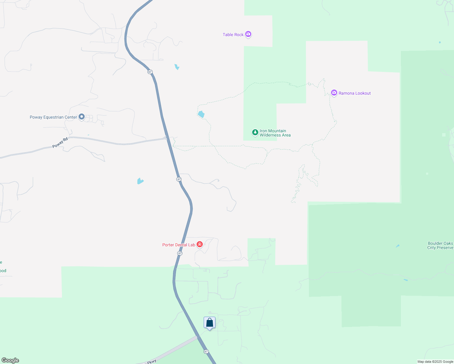 map of restaurants, bars, coffee shops, grocery stores, and more near 17156 Dos Hermanos Road in Poway