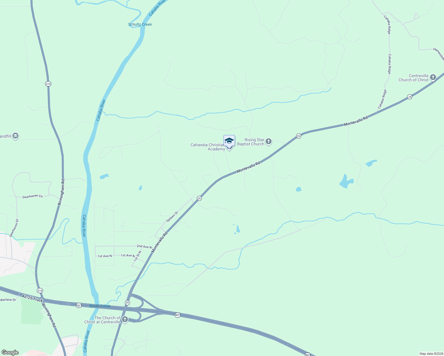 map of restaurants, bars, coffee shops, grocery stores, and more near 4100 Montevallo Rd in Centreville
