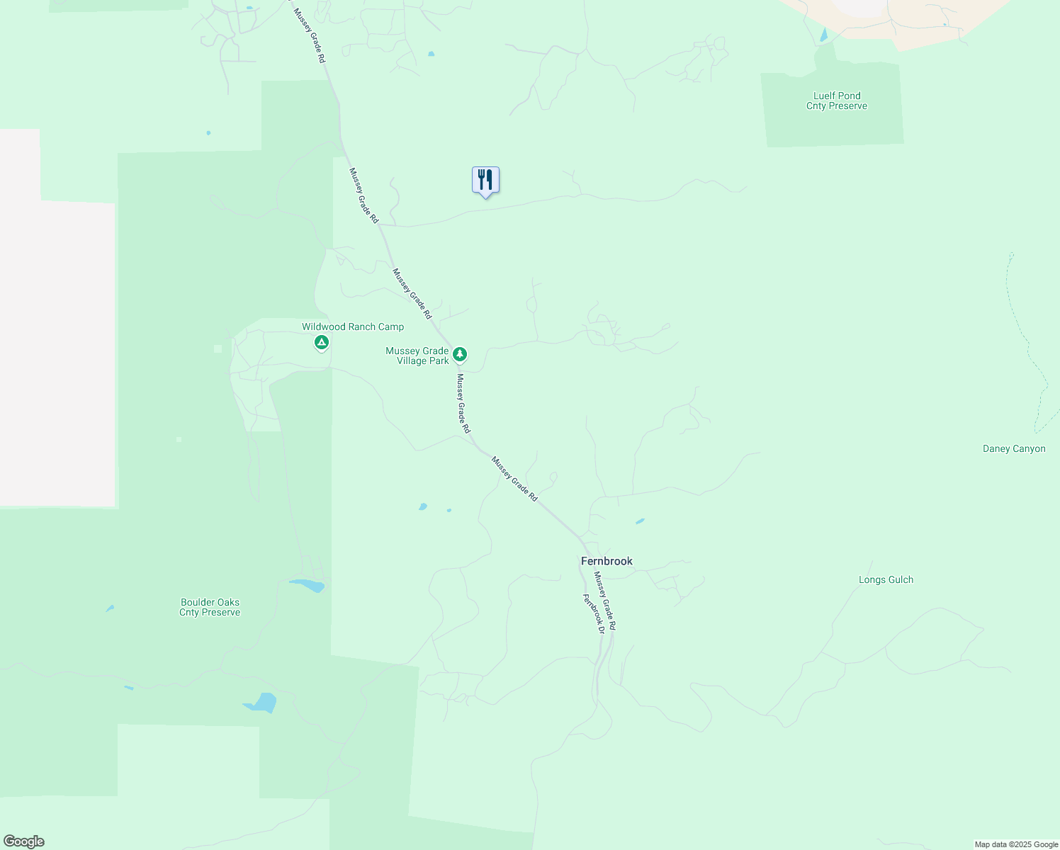 map of restaurants, bars, coffee shops, grocery stores, and more near 14469 Mussey Grade Road in Ramona