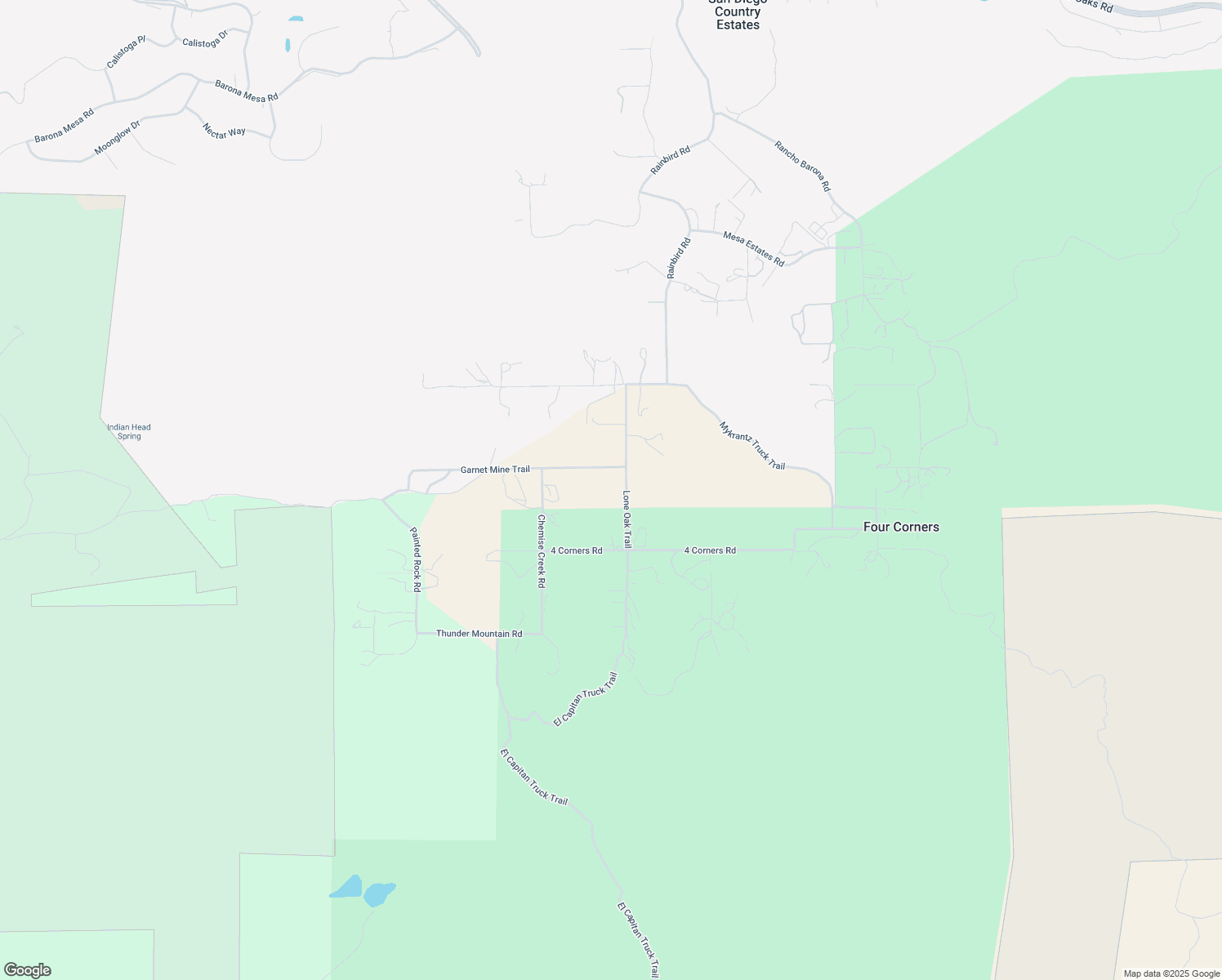 map of restaurants, bars, coffee shops, grocery stores, and more near Lone Oak Trail in Ramona