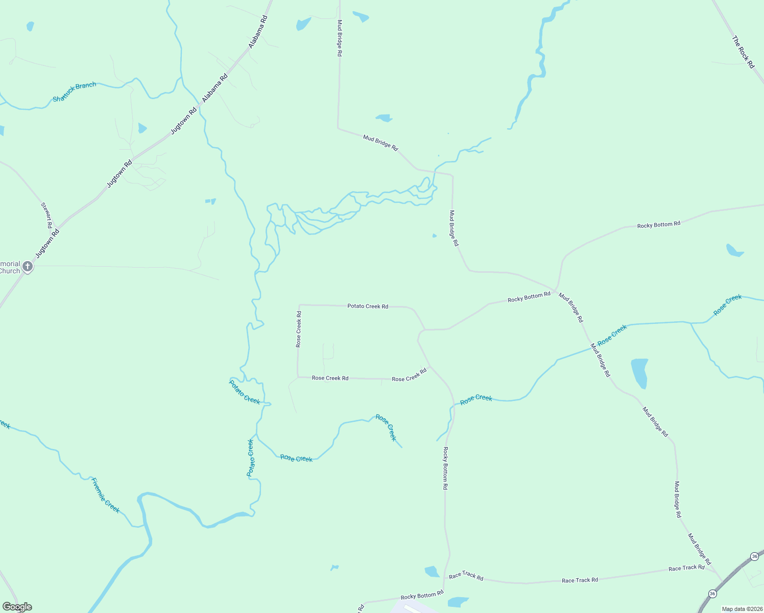 map of restaurants, bars, coffee shops, grocery stores, and more near 137 Potato Creek Road in The Rock