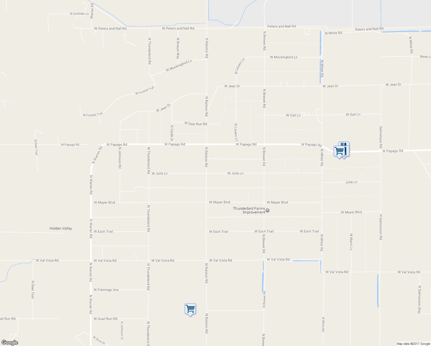 map of restaurants, bars, coffee shops, grocery stores, and more near 51018 West Julie Lane in Maricopa