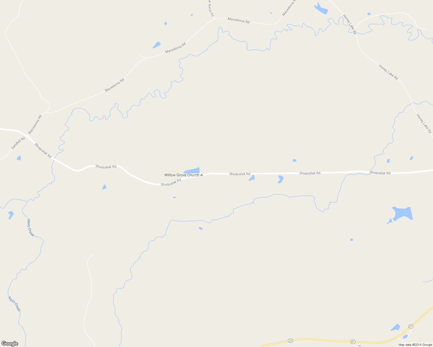 map of restaurants, bars, coffee shops, grocery stores, and more near Shuqualak Road in Shuqualak