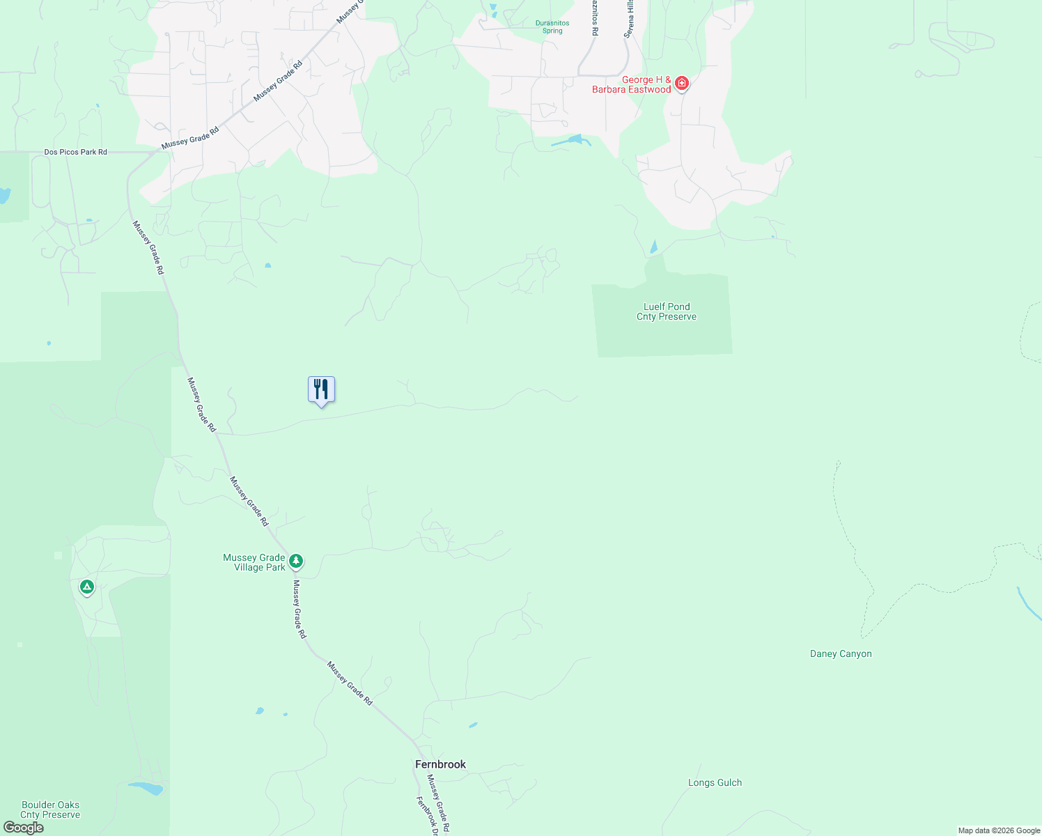 map of restaurants, bars, coffee shops, grocery stores, and more near 18633 Mahogany Ranch Road in Ramona