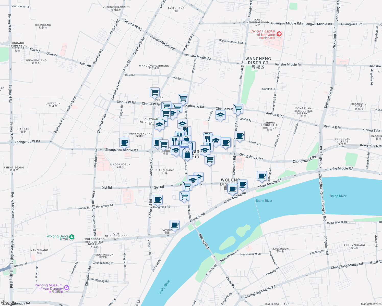 map of restaurants, bars, coffee shops, grocery stores, and more near in Nanyang