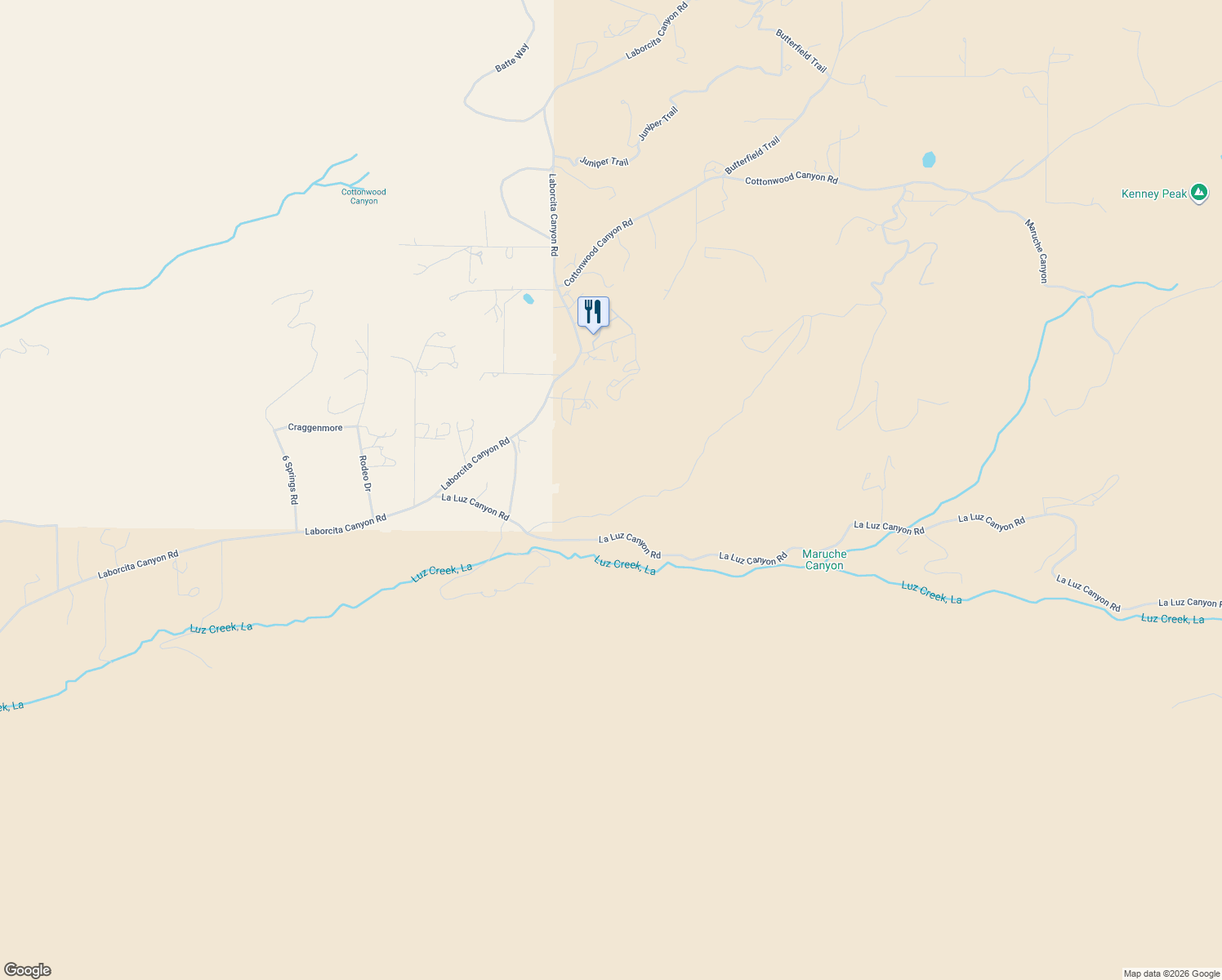 map of restaurants, bars, coffee shops, grocery stores, and more near 37 Rolling Hills Rd in La Luz