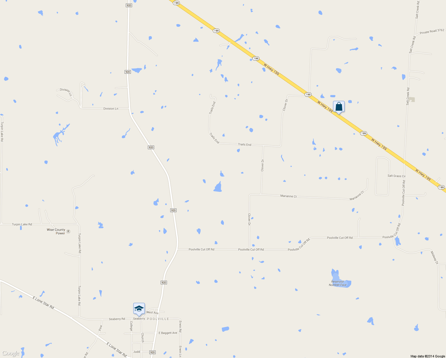 map of restaurants, bars, coffee shops, grocery stores, and more near 1120 Clover Dr in Poolville