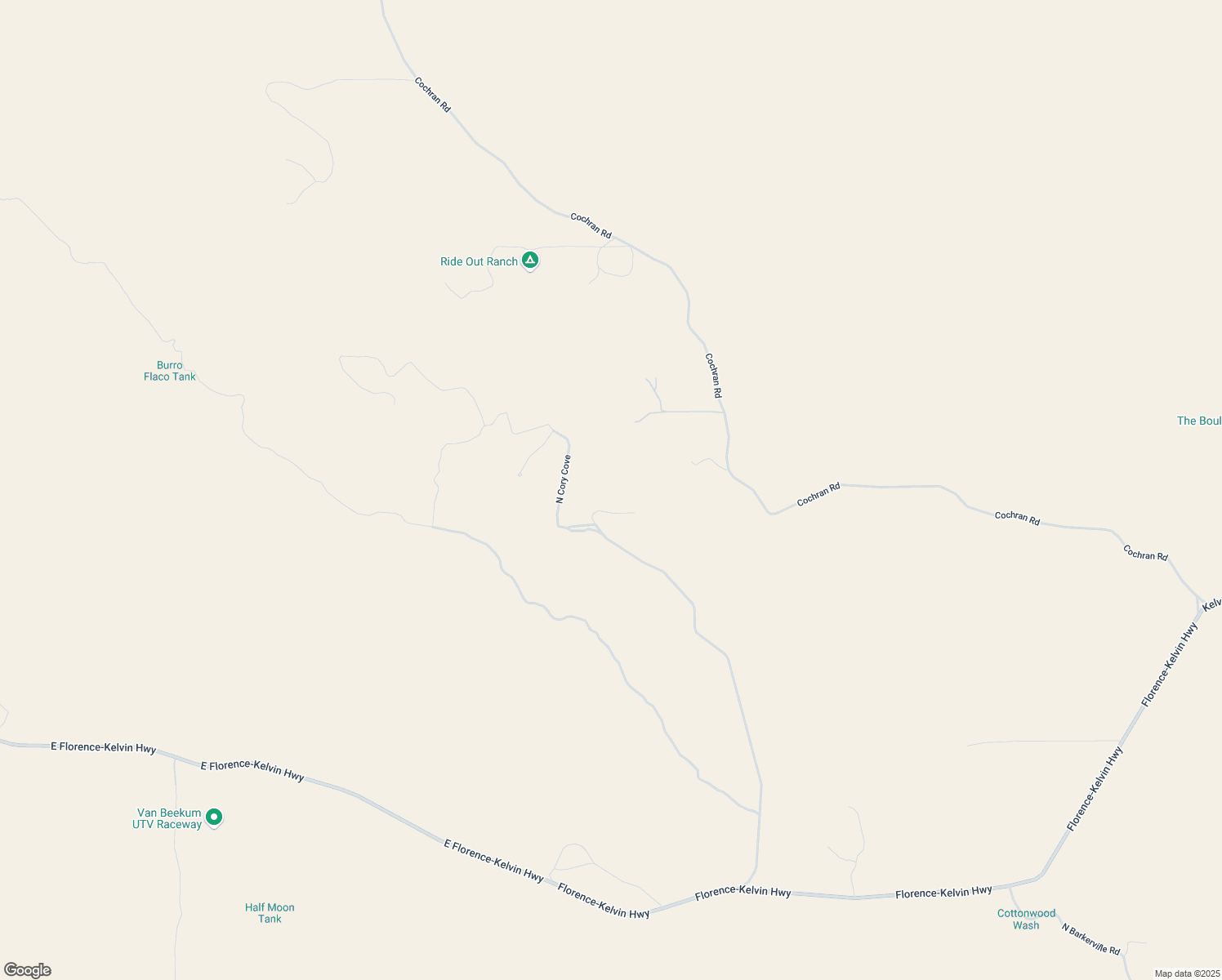 map of restaurants, bars, coffee shops, grocery stores, and more near 12505 North Cozy Cove Road in Florence