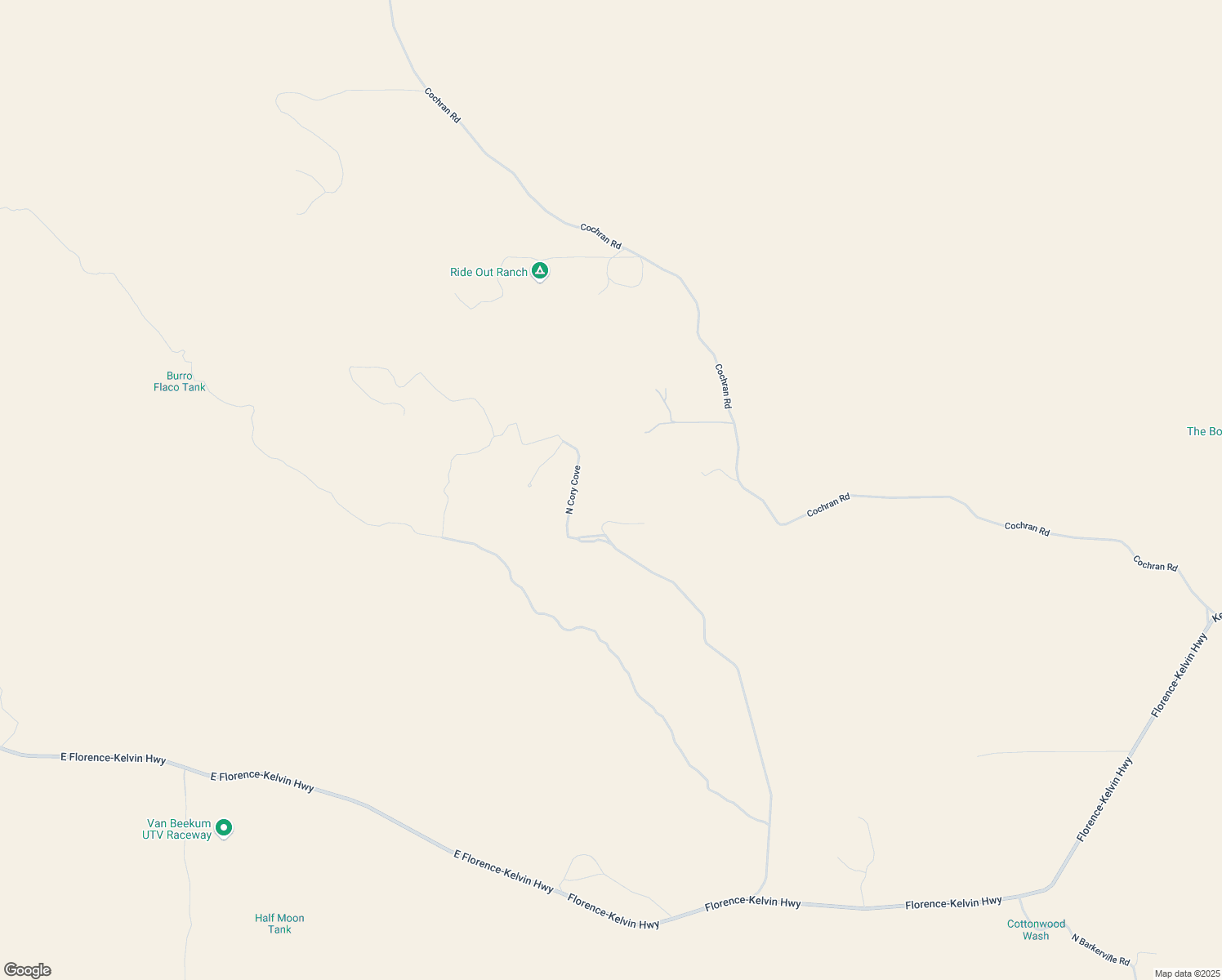 map of restaurants, bars, coffee shops, grocery stores, and more near 12505 North Cozy Cove Road in Florence