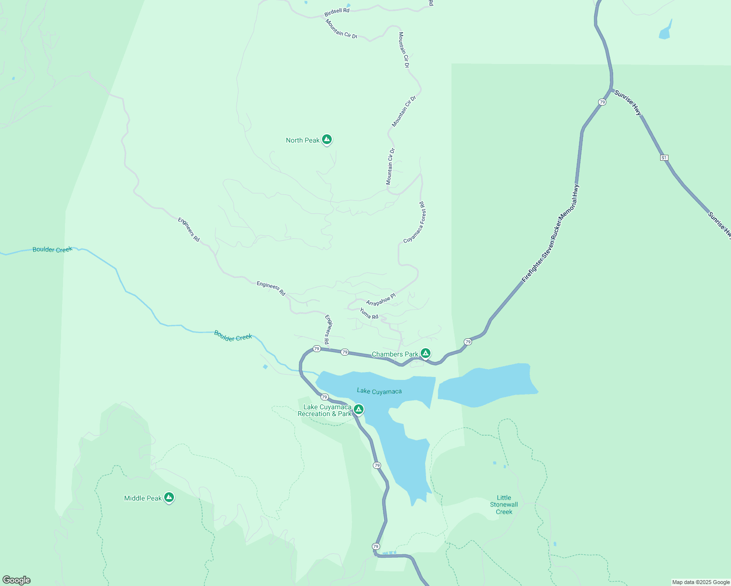 map of restaurants, bars, coffee shops, grocery stores, and more near 34639 Pima Trail in Julian