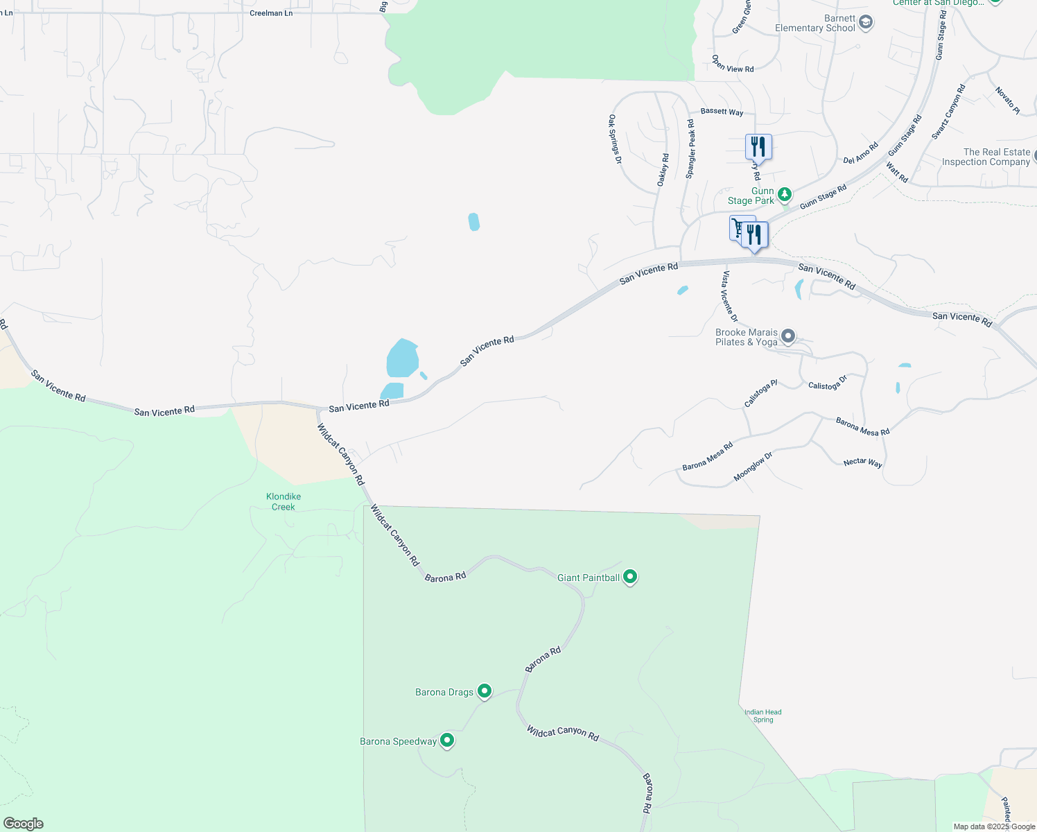 map of restaurants, bars, coffee shops, grocery stores, and more near 23049 Tombill Road in San Diego Country Estates