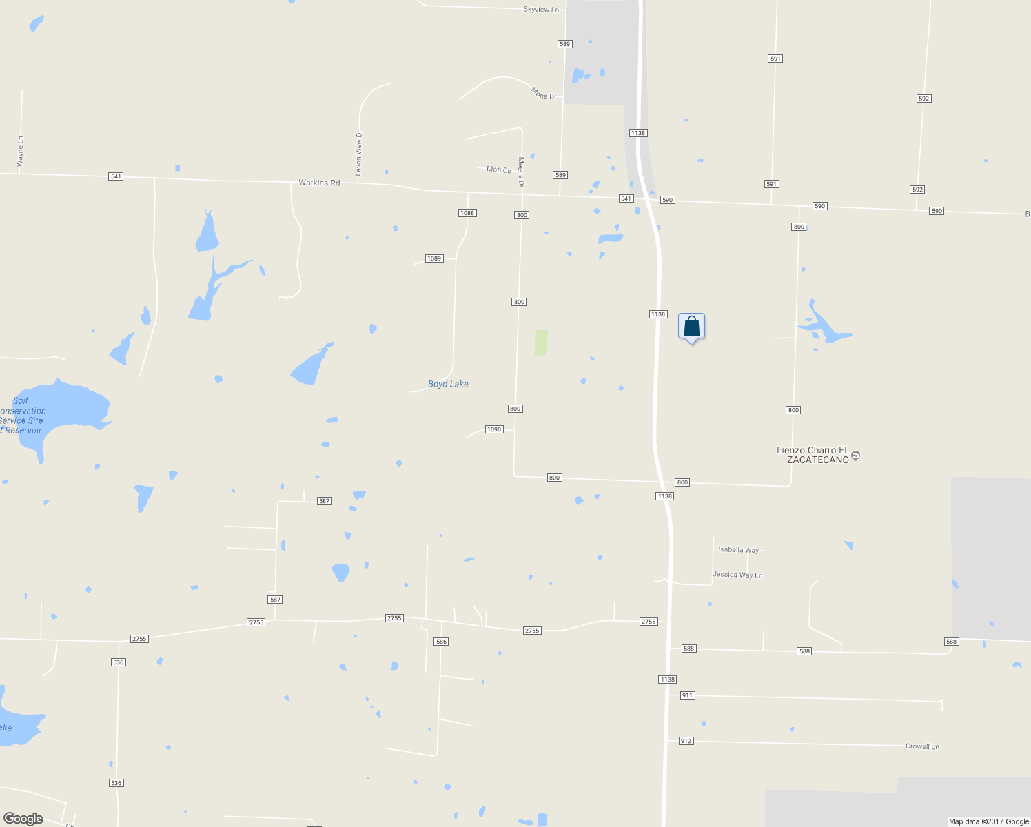 map of restaurants, bars, coffee shops, grocery stores, and more near 9990 County Road 800 in Royse City