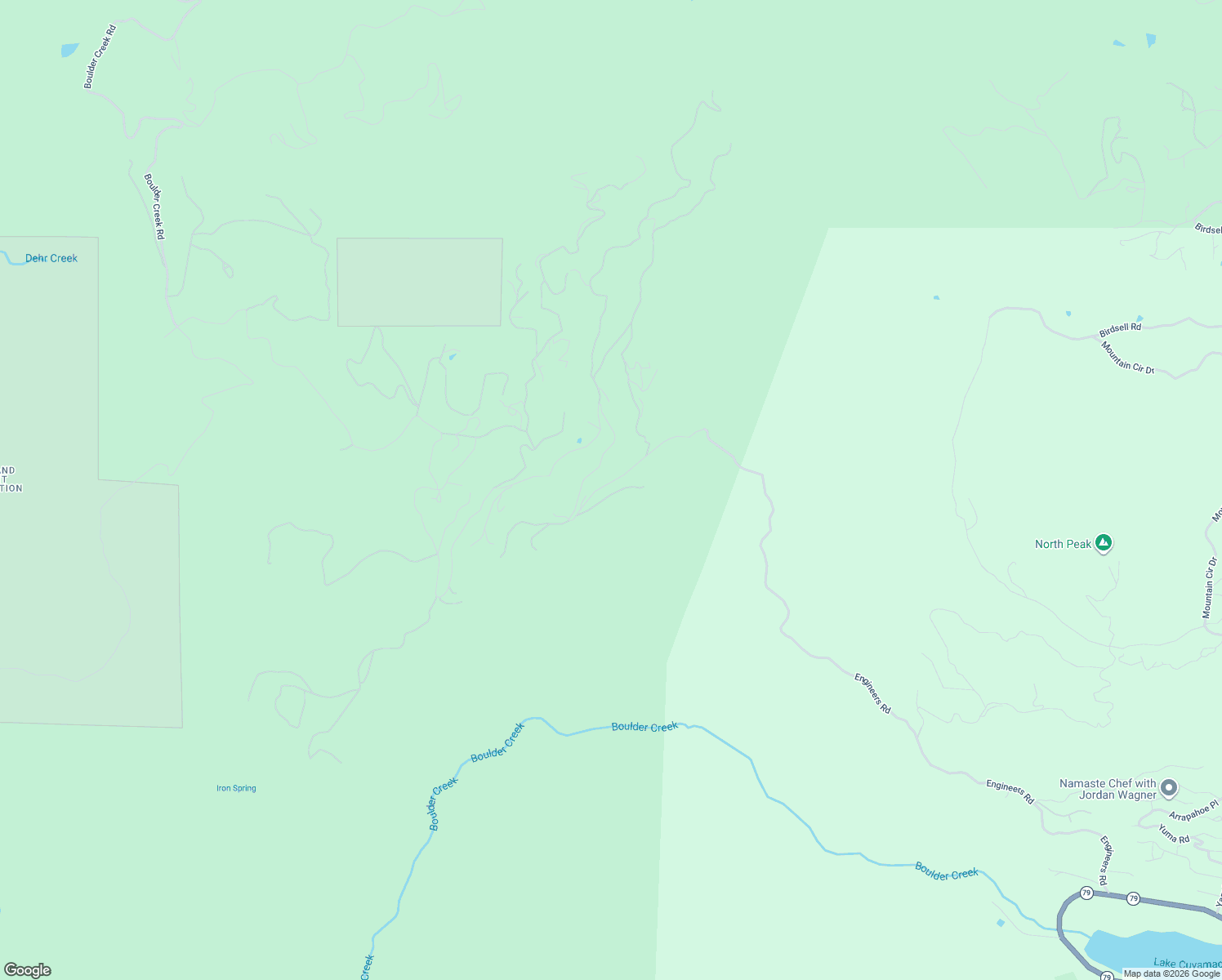 map of restaurants, bars, coffee shops, grocery stores, and more near 7967 High Hill Road in Julian