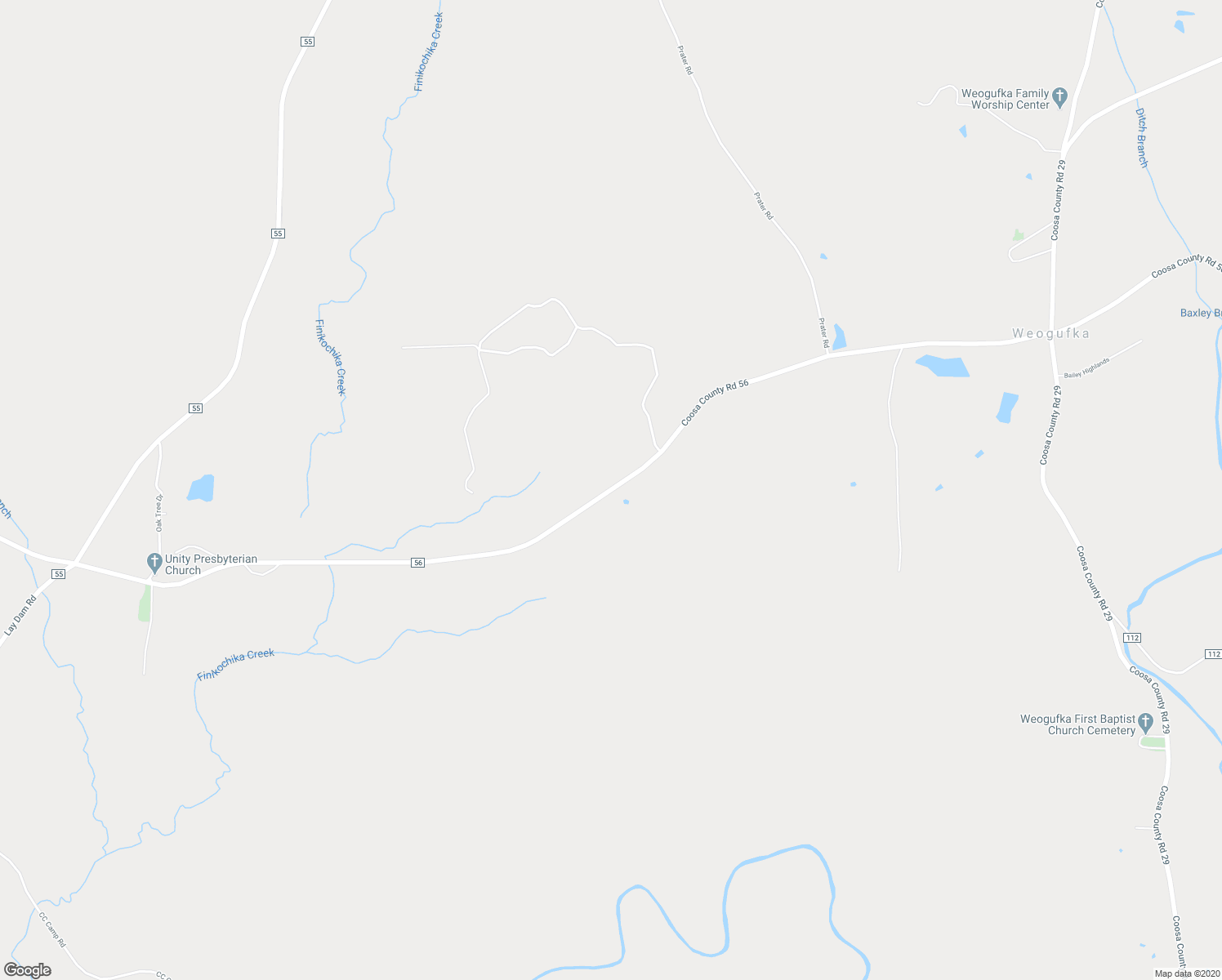 map of restaurants, bars, coffee shops, grocery stores, and more near County Road 56 in Sylacauga