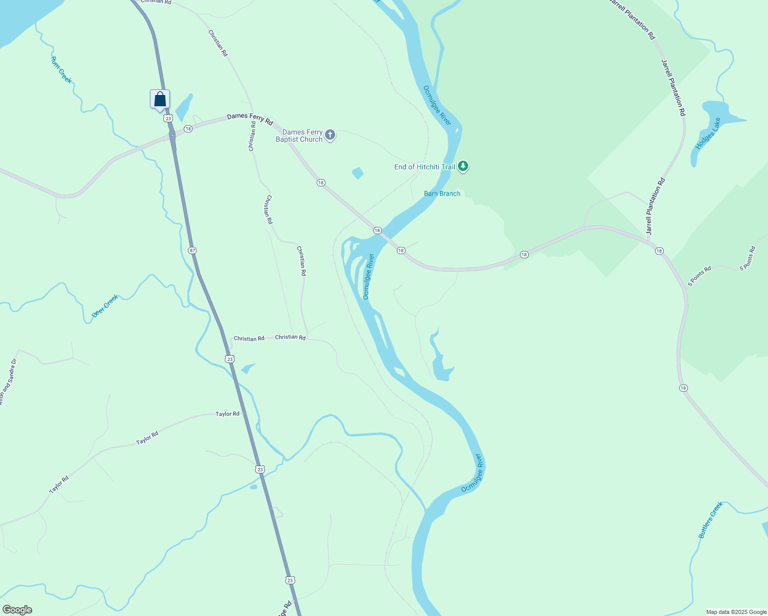 map of restaurants, bars, coffee shops, grocery stores, and more near 193 Tumbling Shoals Drive in Gray