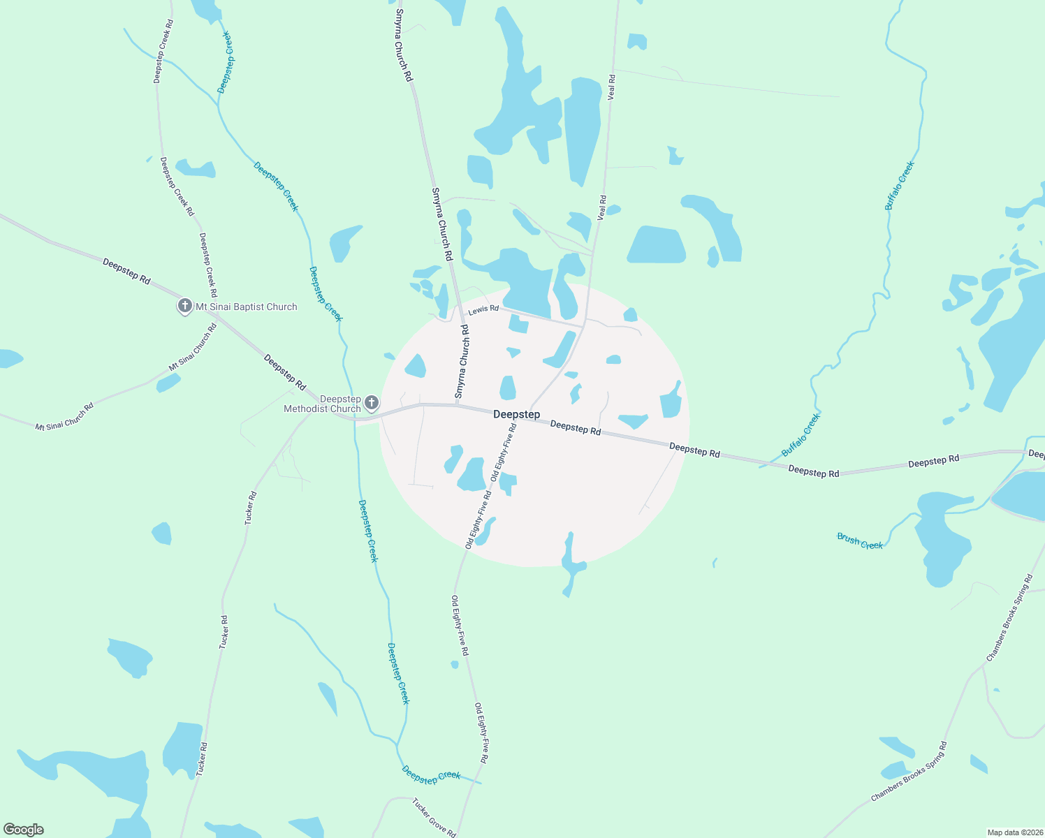 map of restaurants, bars, coffee shops, grocery stores, and more near Deepstep Rd in Deepstep