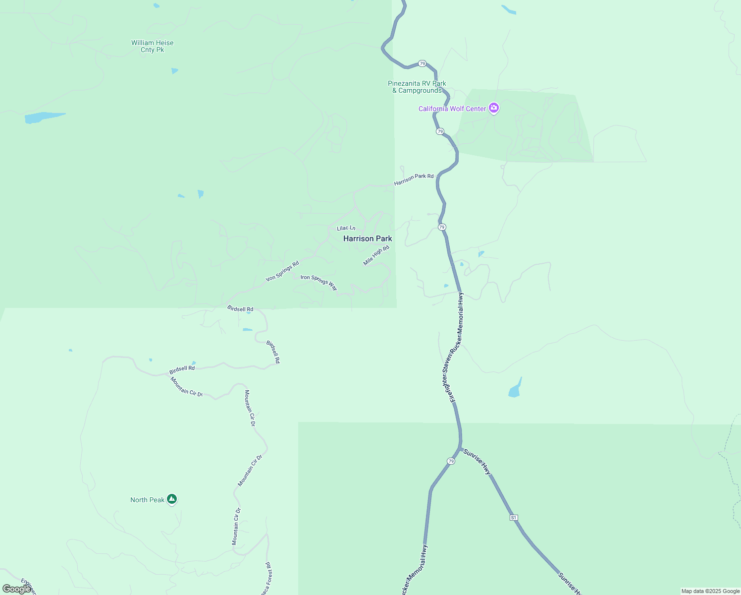 map of restaurants, bars, coffee shops, grocery stores, and more near 35465 Sunset Lane in Julian