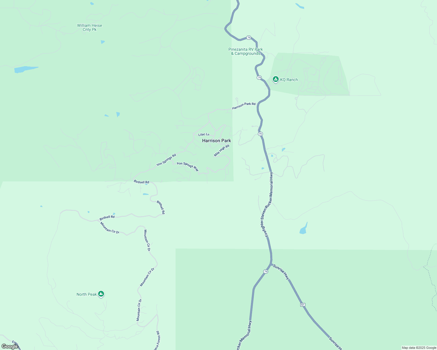 map of restaurants, bars, coffee shops, grocery stores, and more near 35465 Sunset Lane in Julian
